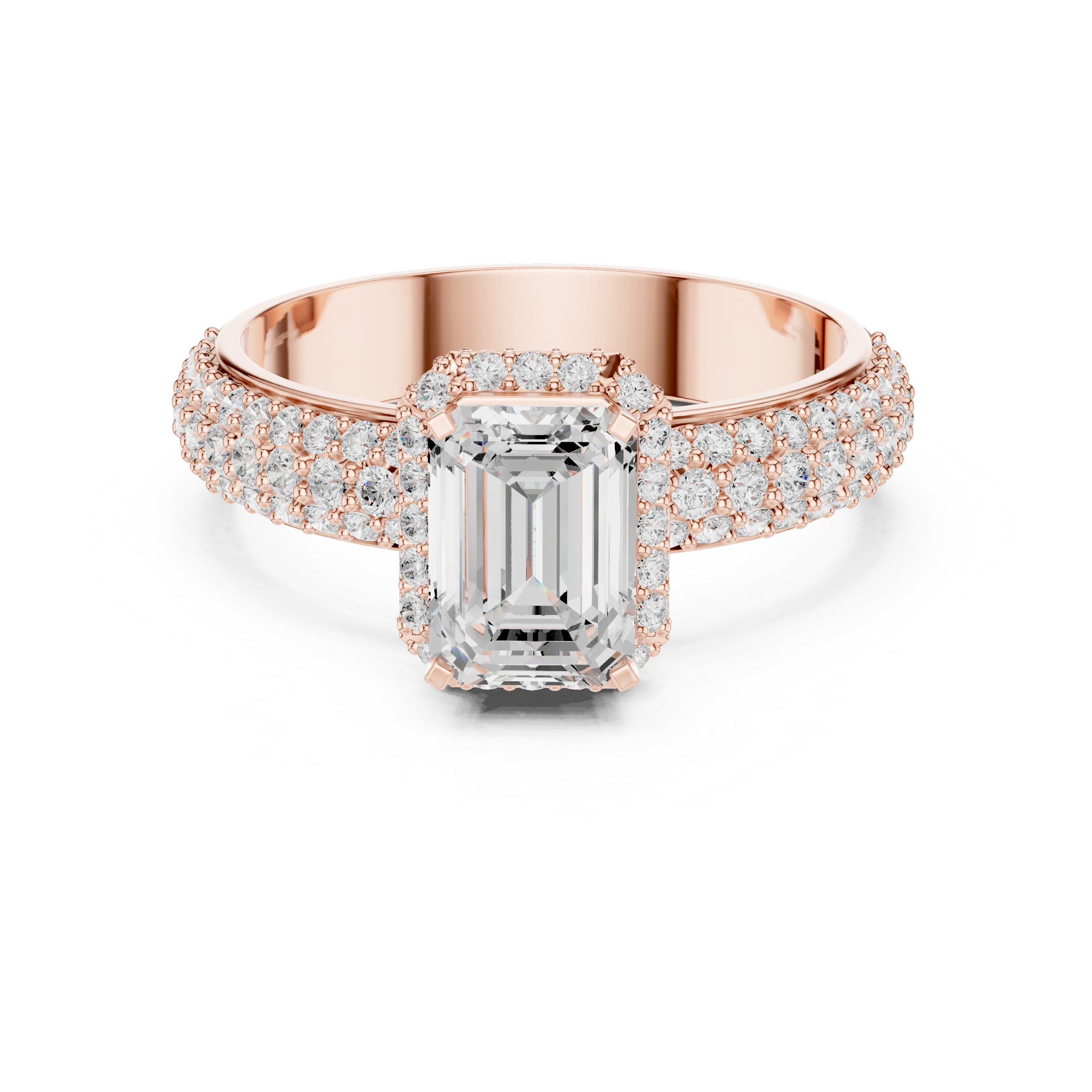 Exquisite 1 ct Emerald Cut Diamond Lab Grown Diamond Ring