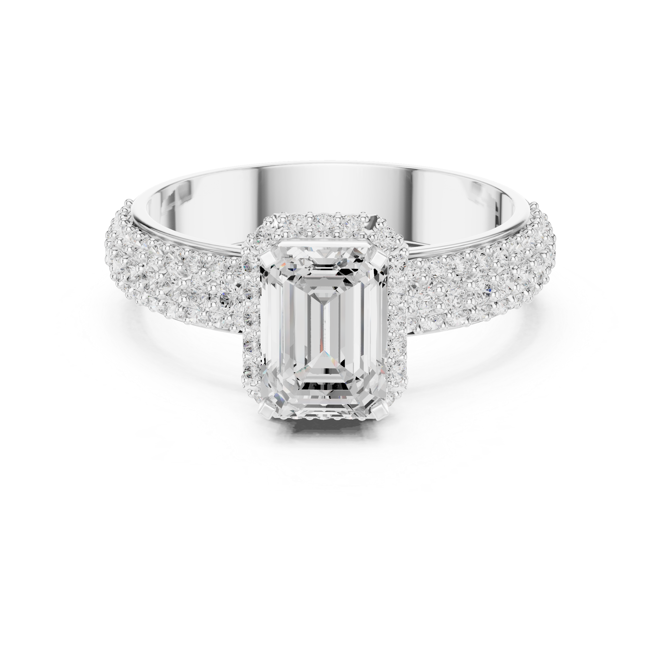 Exquisite 1 ct Emerald Cut Diamond Lab Grown Diamond Ring