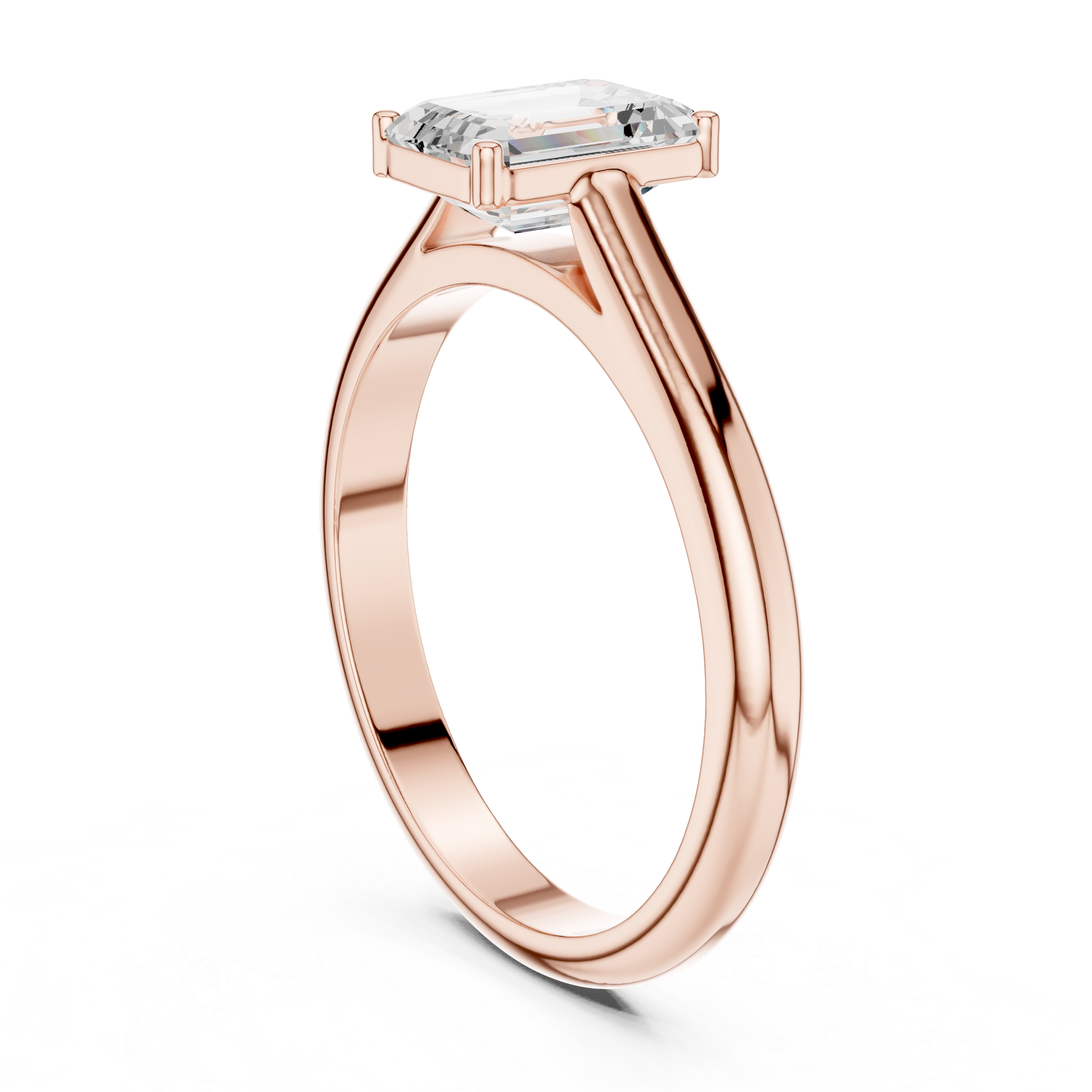 Emerald Cut 1 ct Diamond Lab Grown Diamond Ring