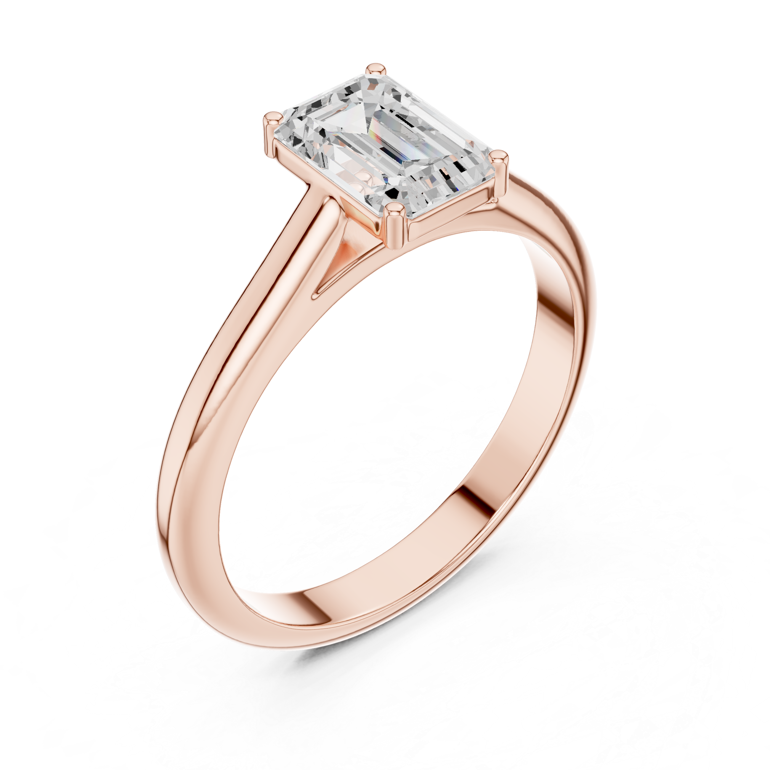 Emerald Cut 1 ct Diamond Lab Grown Diamond Ring