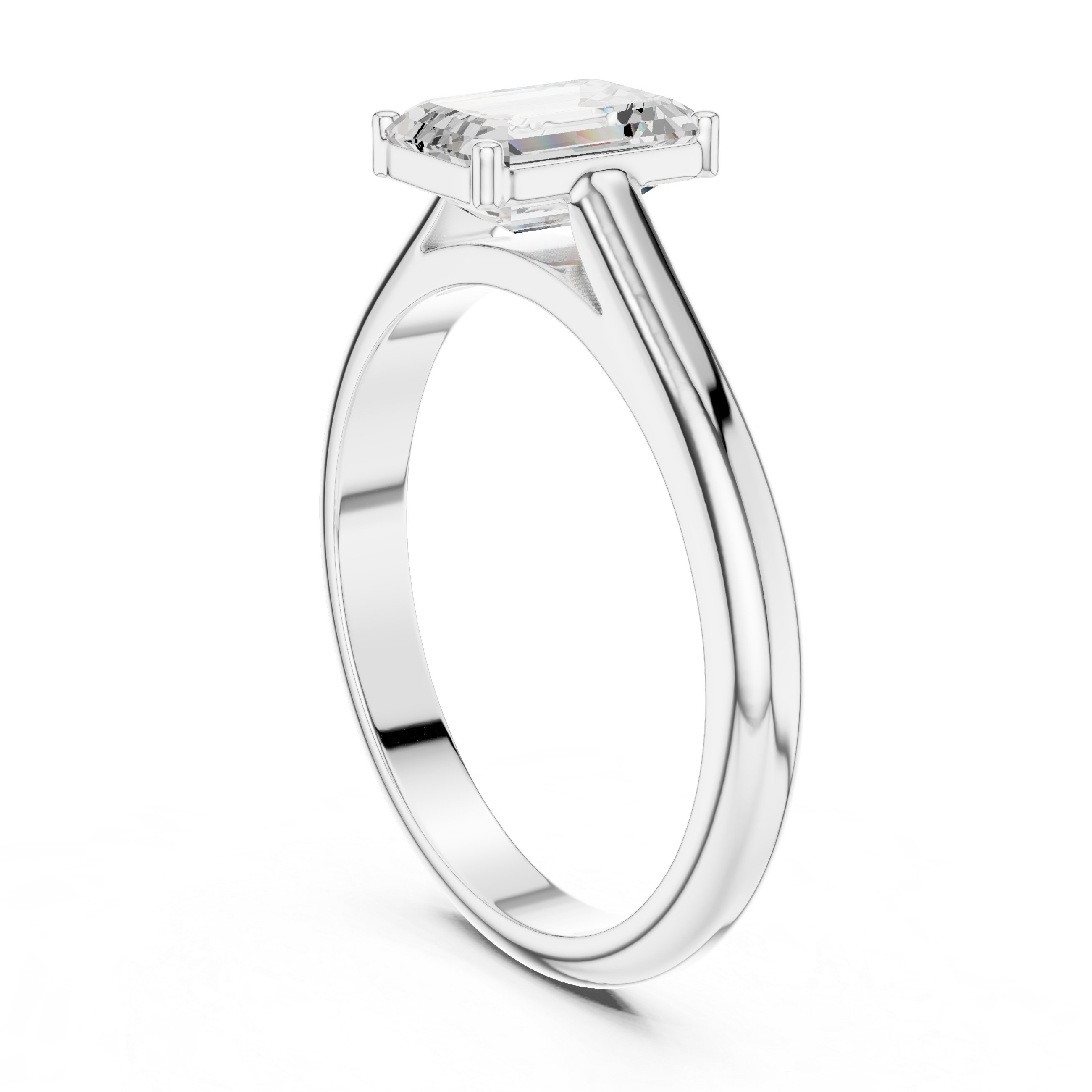 Emerald Cut 1 ct Diamond Lab Grown Diamond Ring
