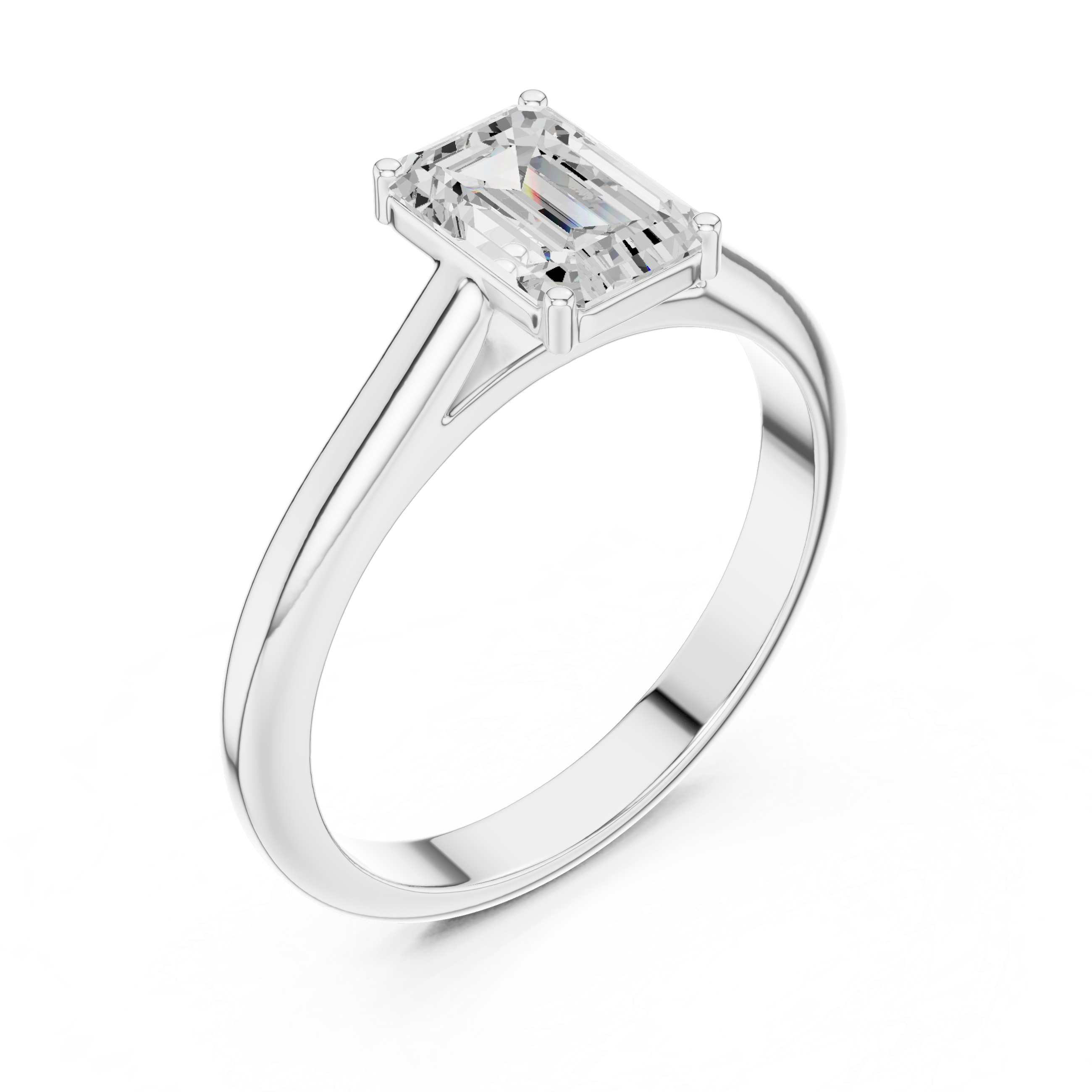 Emerald Cut 1 ct Diamond Lab Grown Diamond Ring