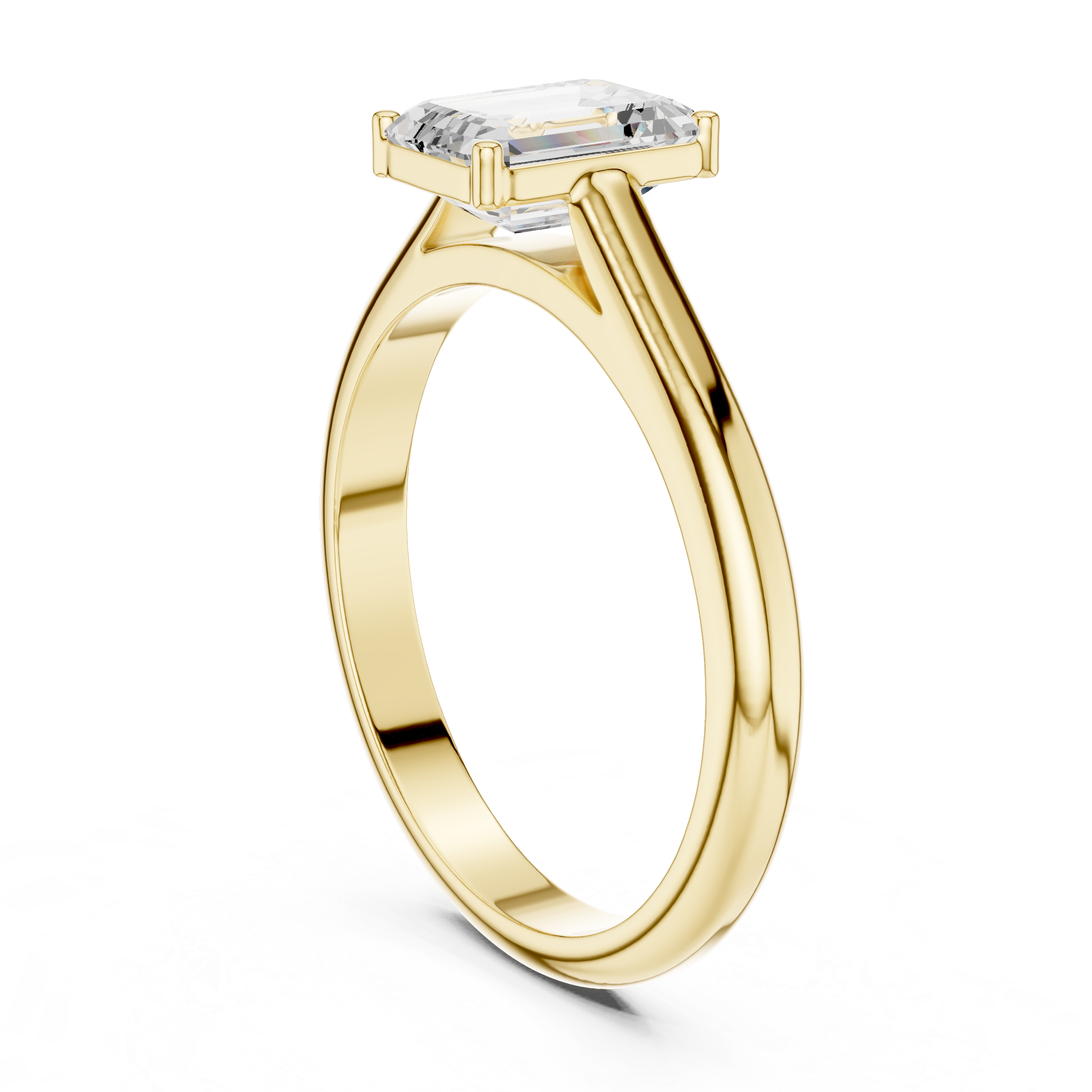 Emerald Cut 1 ct Diamond Lab Grown Diamond Ring