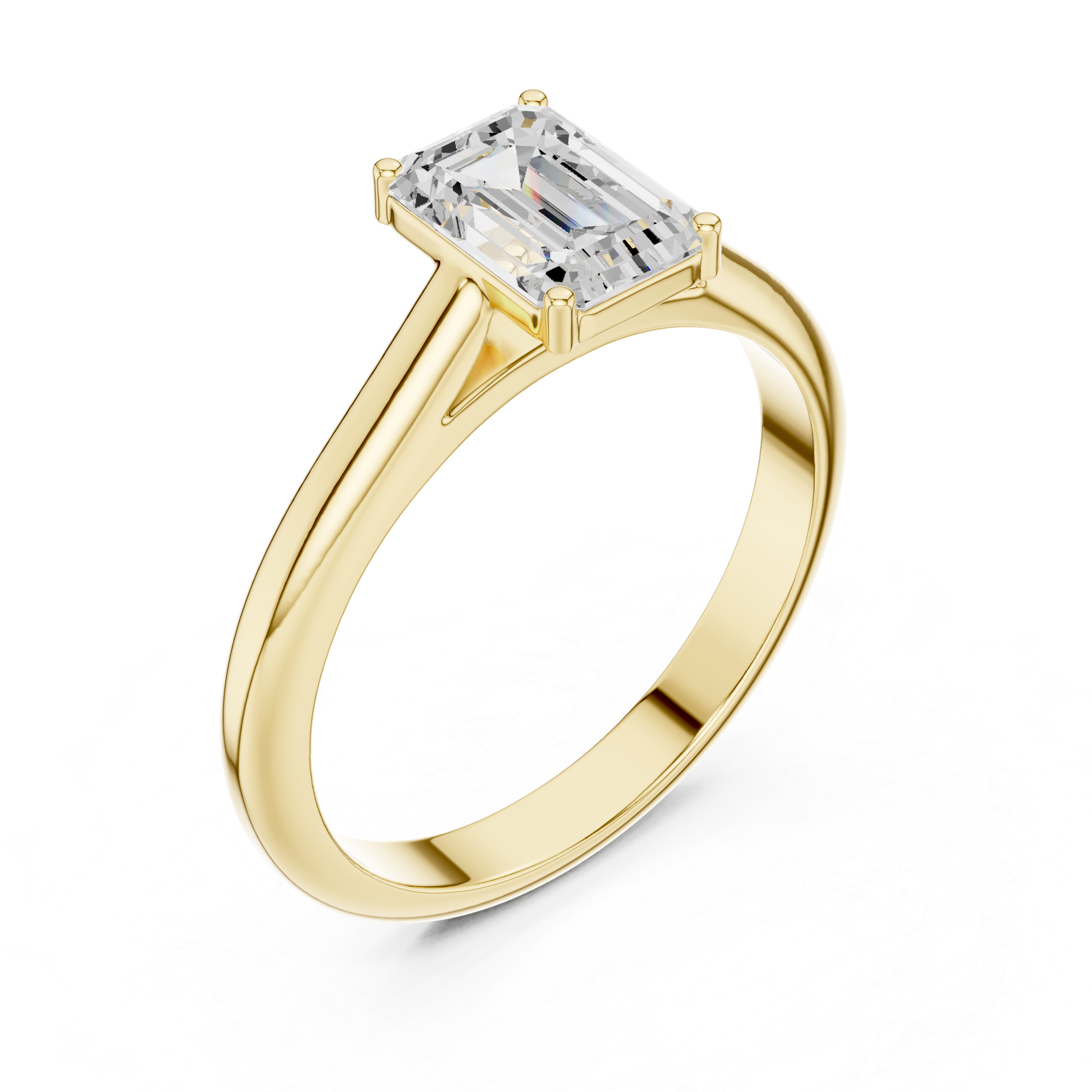 Emerald Cut 1 ct Diamond Lab Grown Diamond Ring