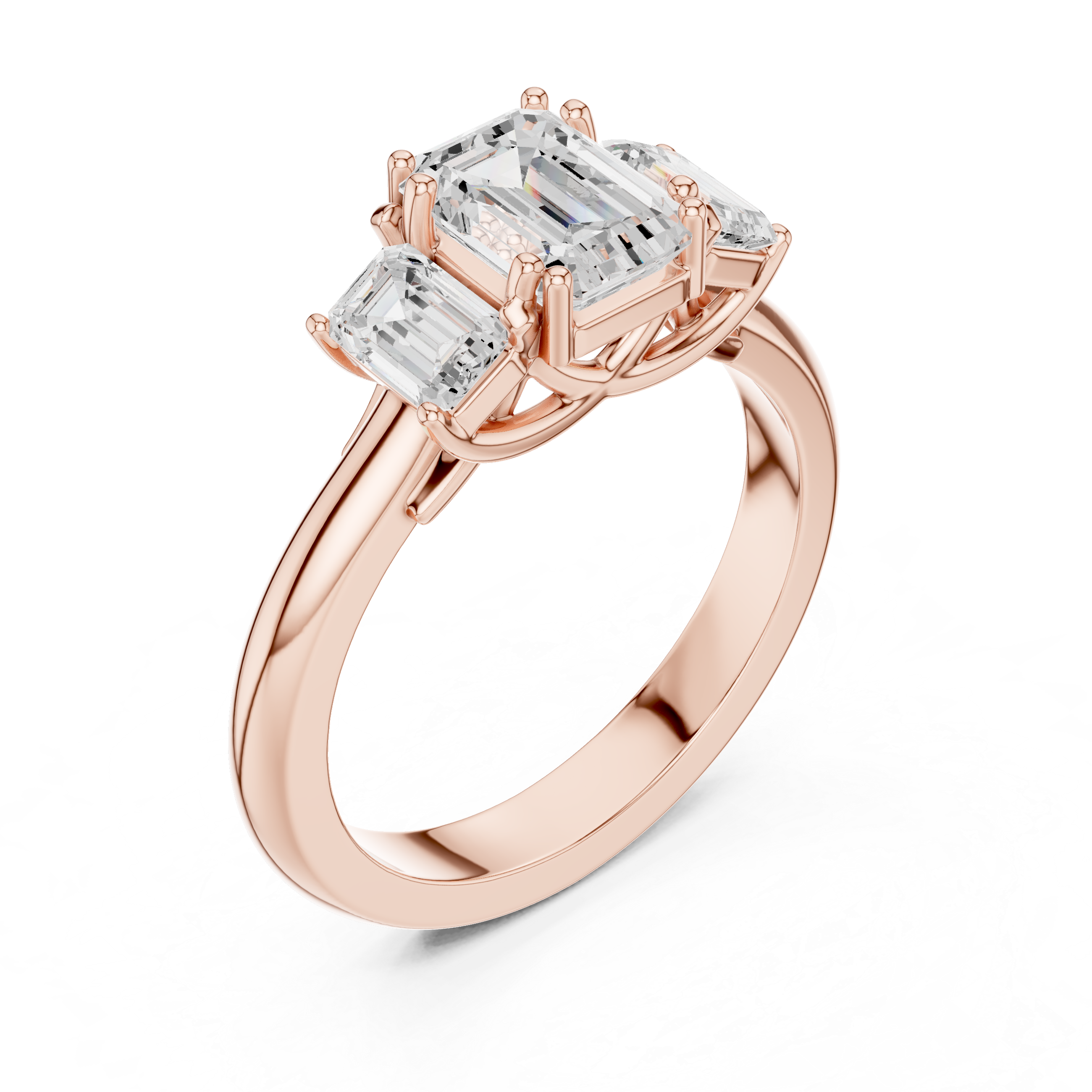 Exquisite 1 ct Emerald Solitaire Lab Grown Diamond Ring