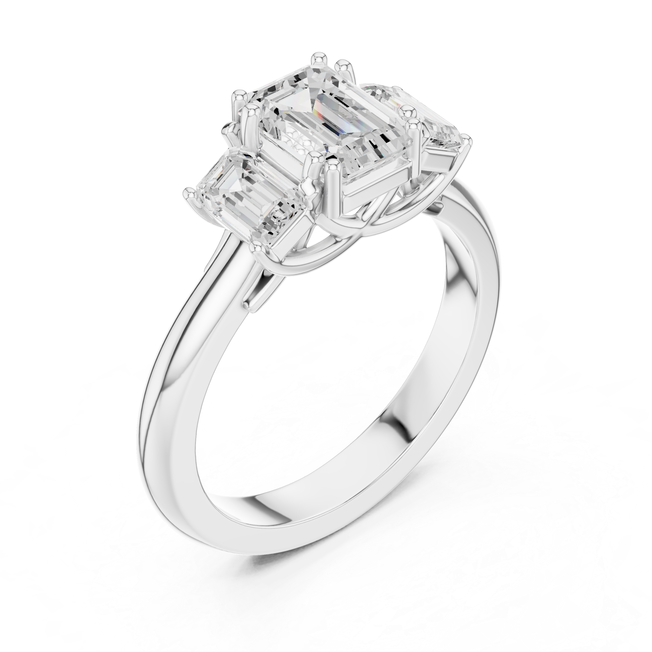 Exquisite 1 ct Emerald Solitaire Lab Grown Diamond Ring
