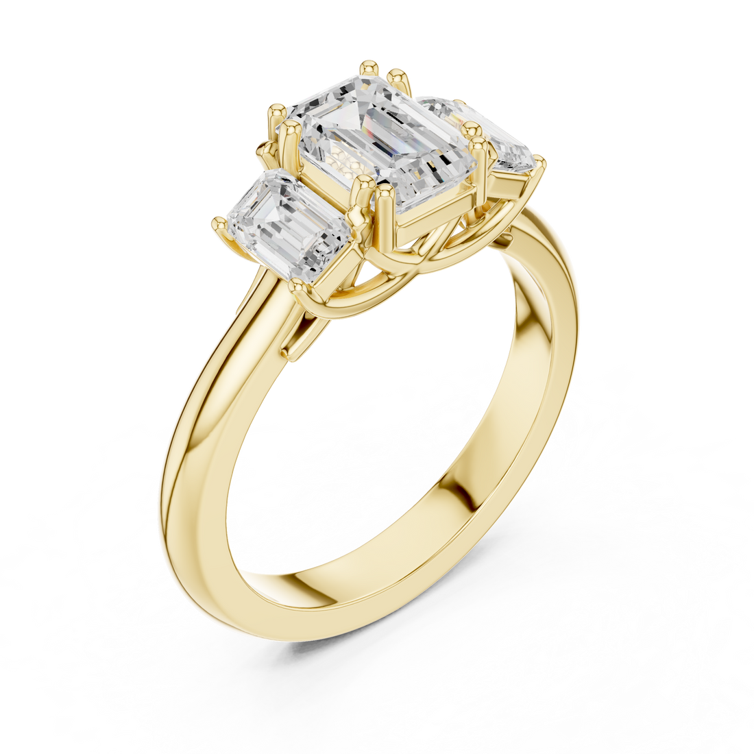 Exquisite 1 ct Emerald Solitaire Lab Grown Diamond Ring