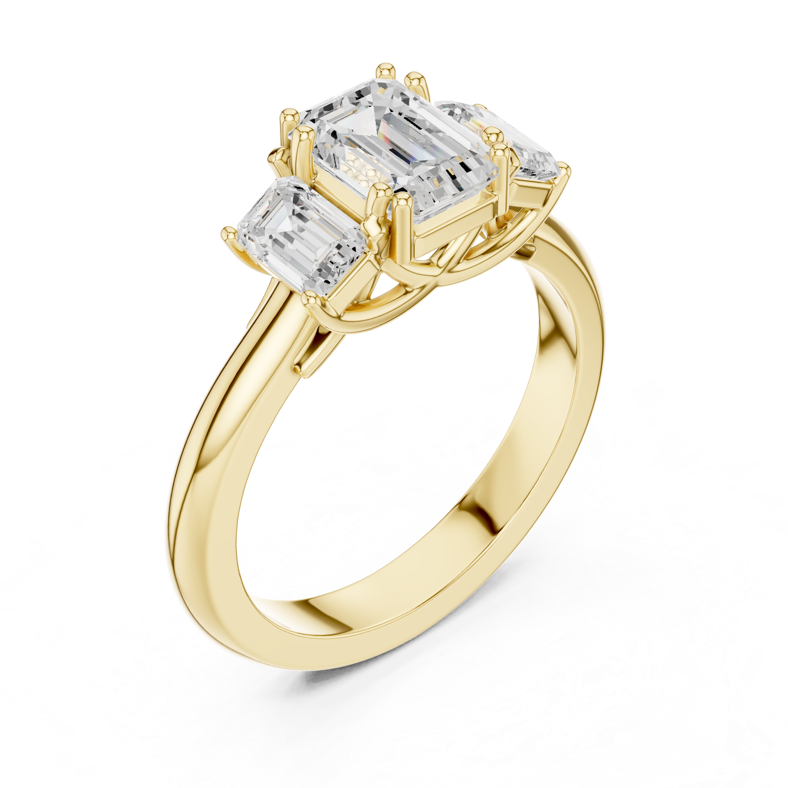 Exquisite 1 ct Emerald Solitaire Lab Grown Diamond Ring