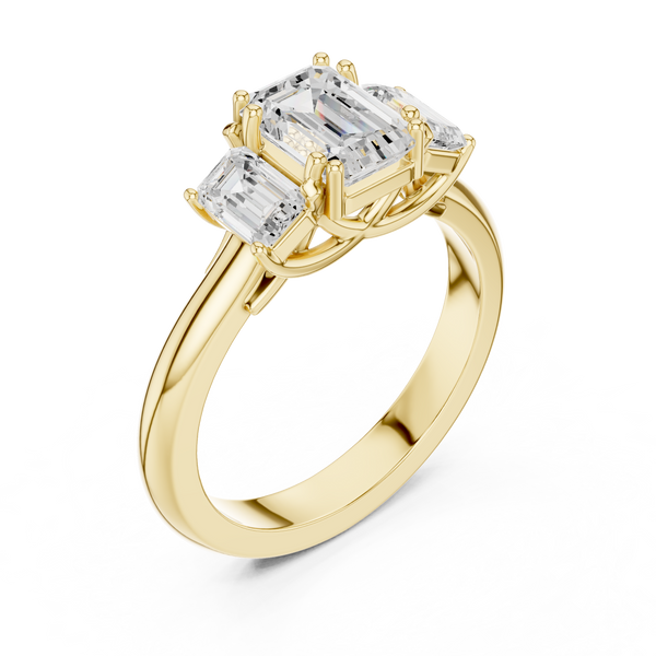 Exquisite 1 ct Emerald Solitaire Lab Grown Diamond Ring