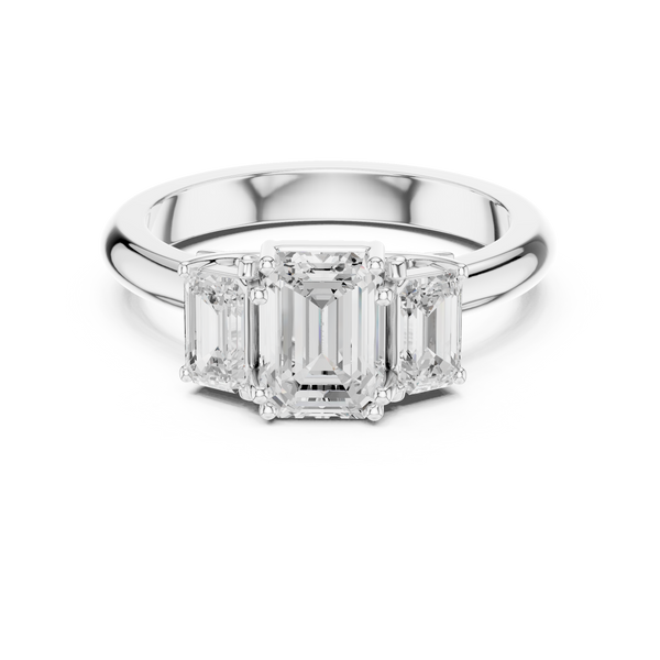 Exquisite 1 ct Emerald Solitaire Lab Grown Diamond Ring