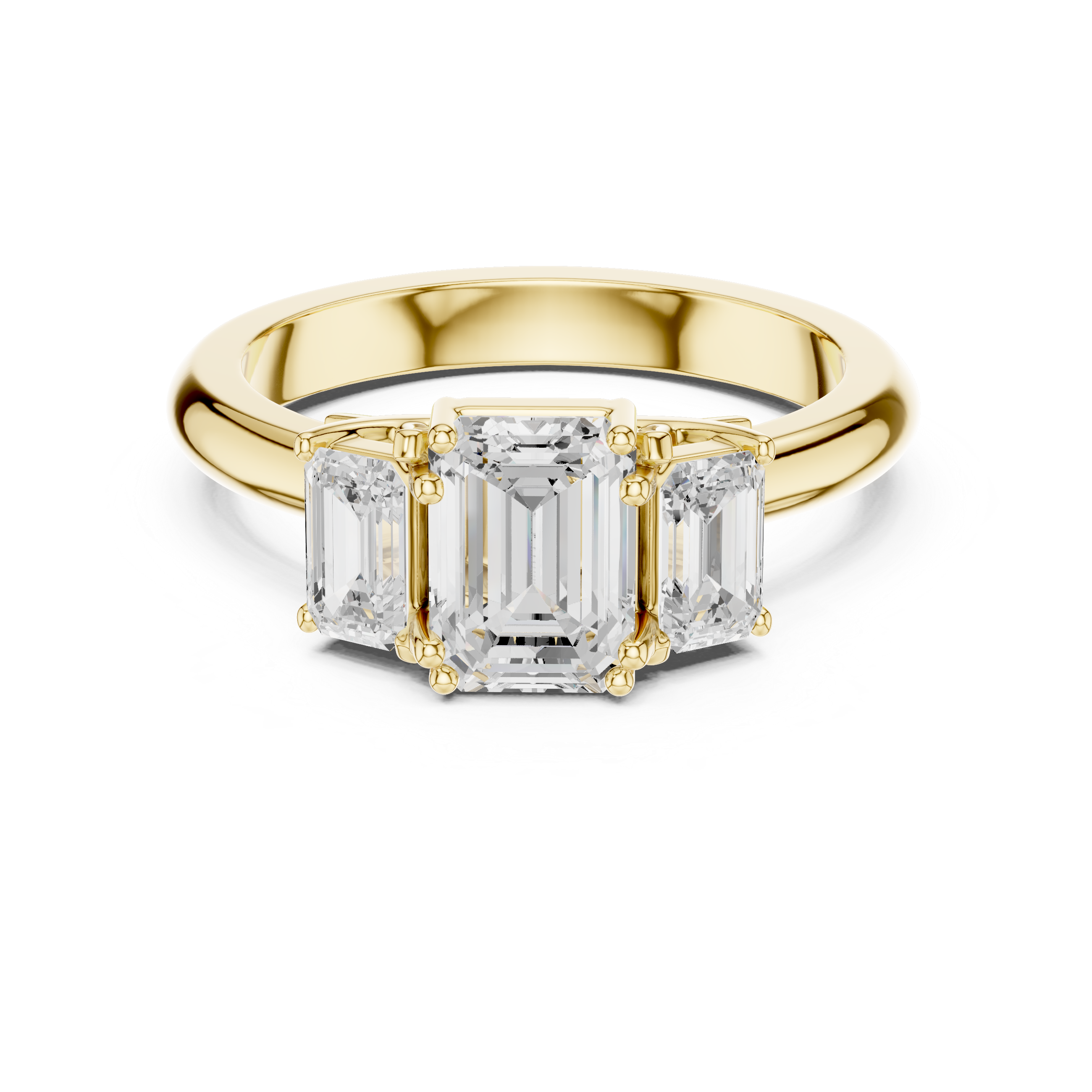 Exquisite 1 ct Emerald Solitaire Lab Grown Diamond Ring