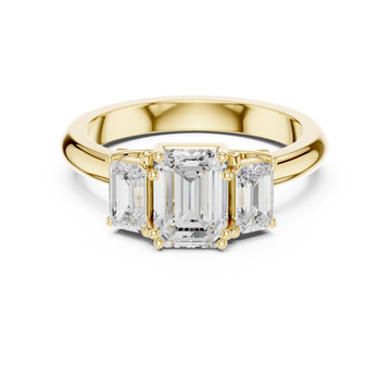 Exquisite 1 ct Emerald Solitaire Lab Grown Diamond Ring
