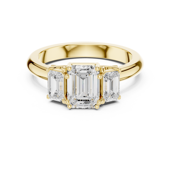 Exquisite 1 ct Emerald Solitaire Lab Grown Diamond Ring