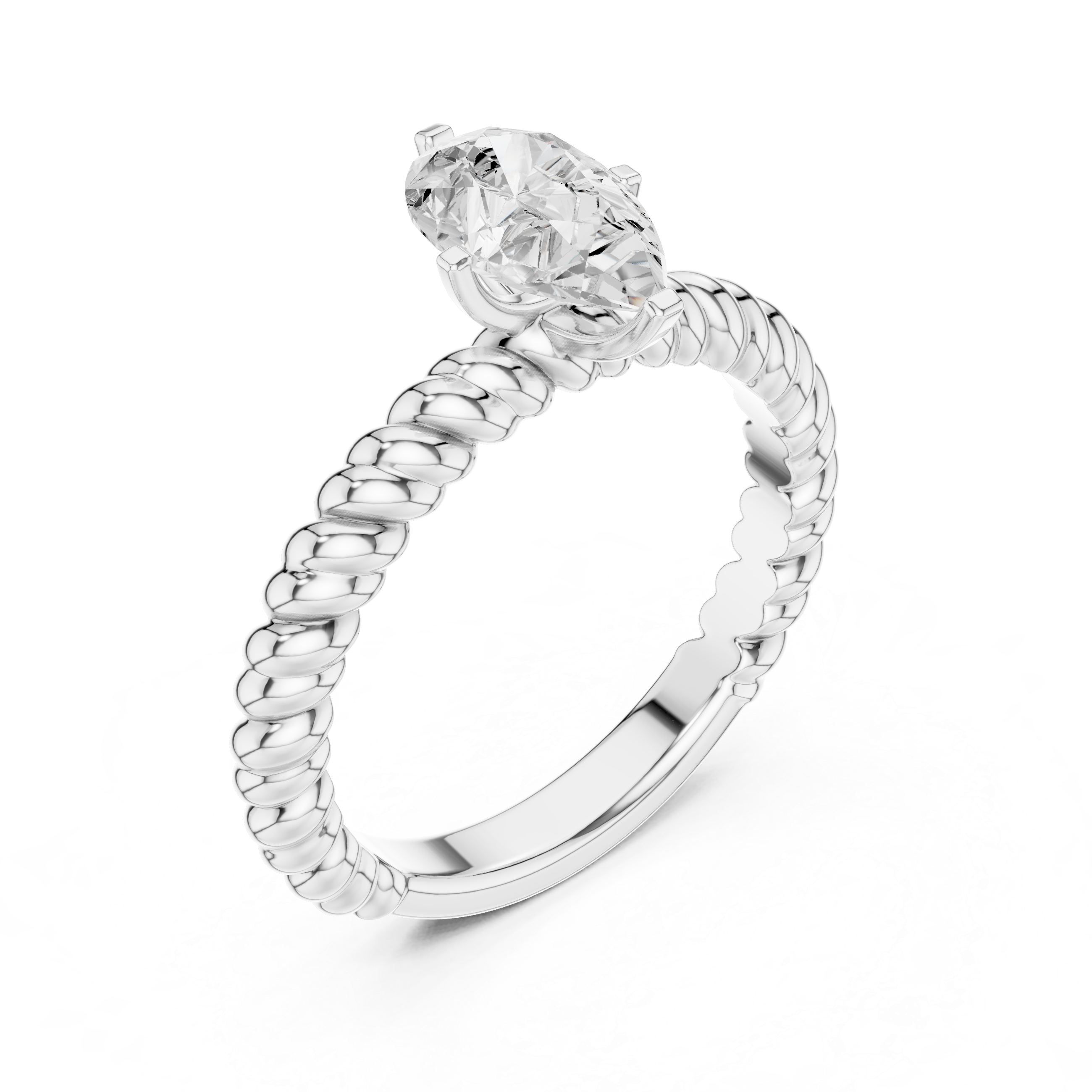 Luminous 1 ct Pear Diamond Lab Grown Diamond Ring