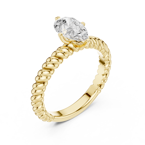 Luminous 1 ct Pear Diamond Lab Grown Diamond Ring