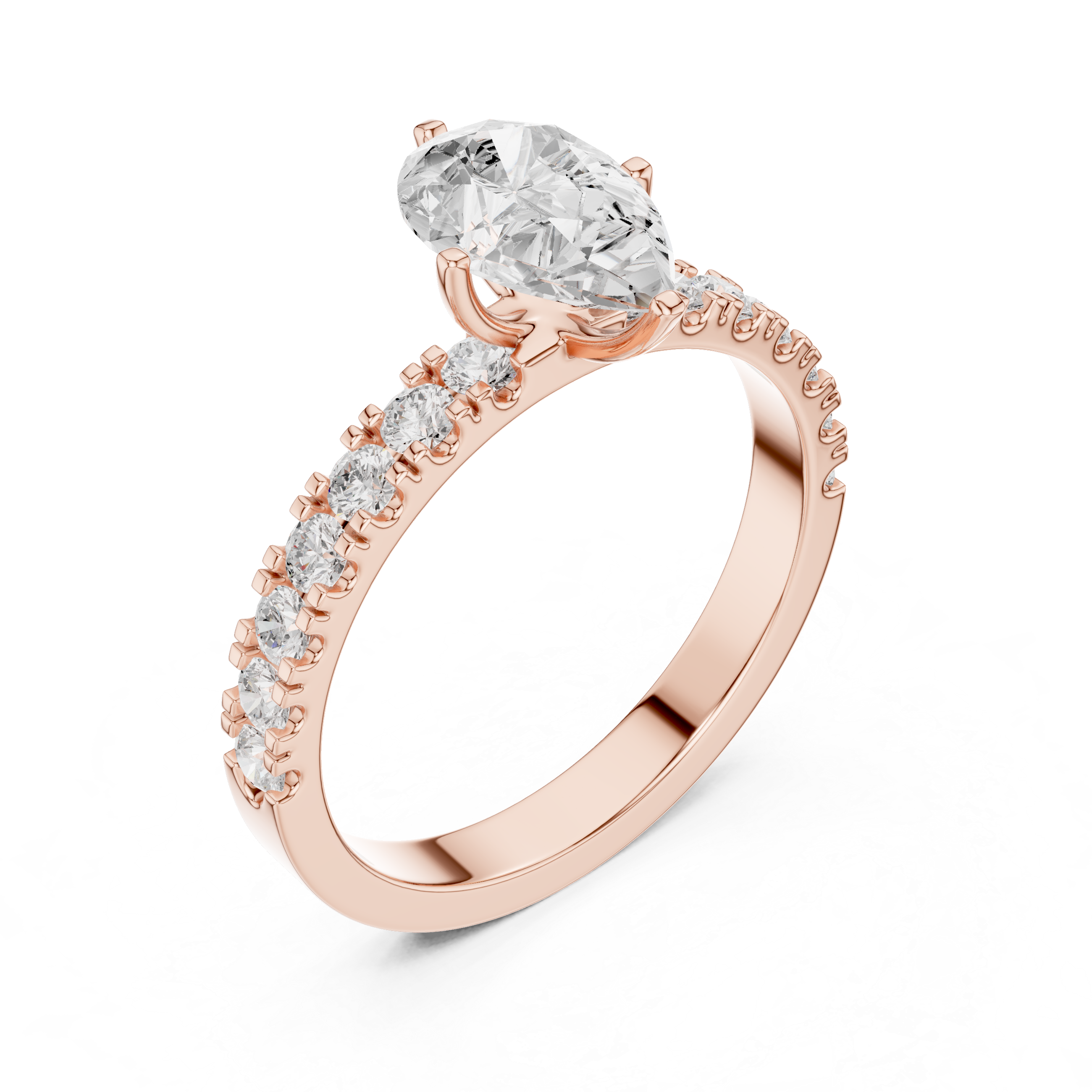 Elegant 1 ct Pear Cut Diamond Lab Grown Diamond Ring