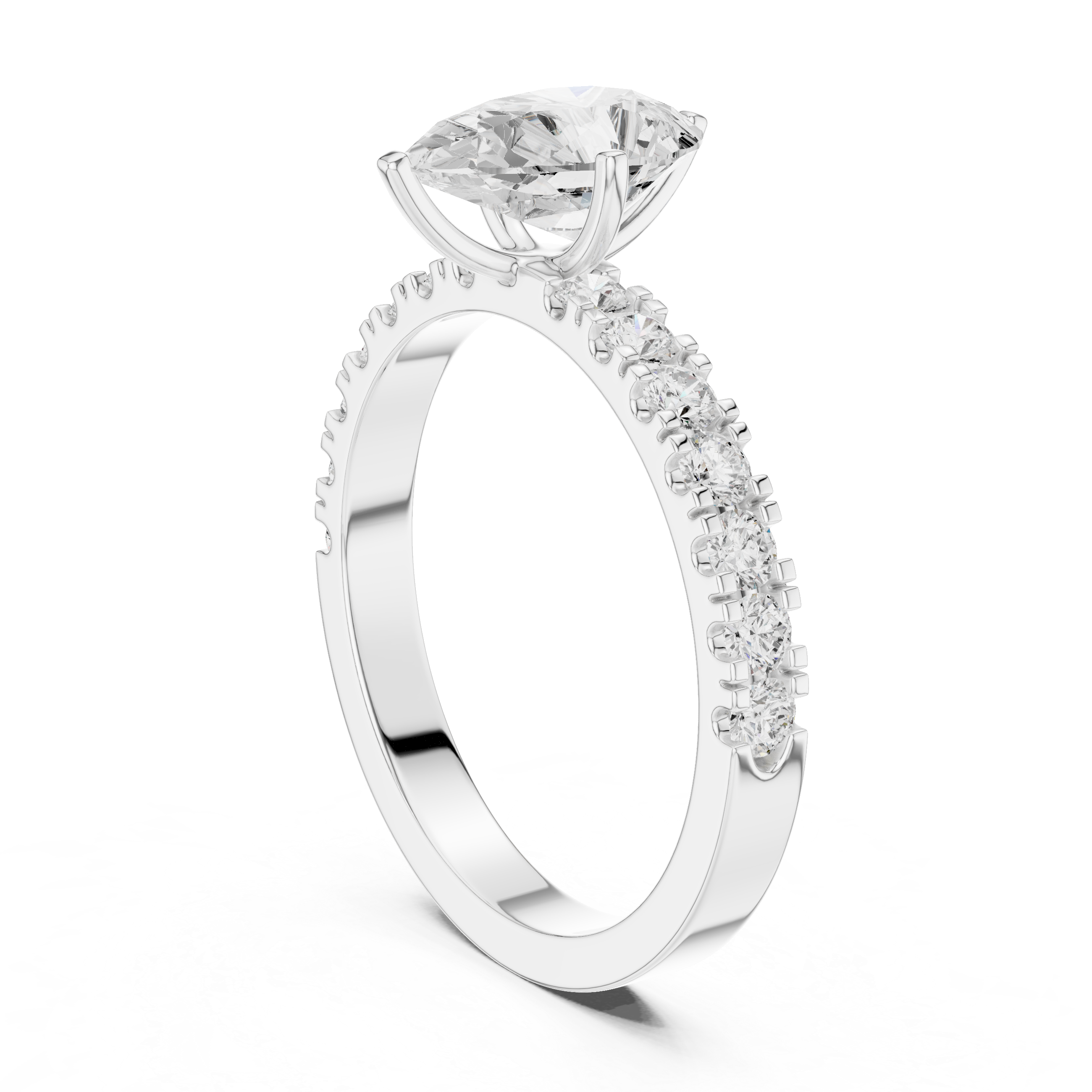 Elegant 1 ct Pear Cut Diamond Lab Grown Diamond Ring
