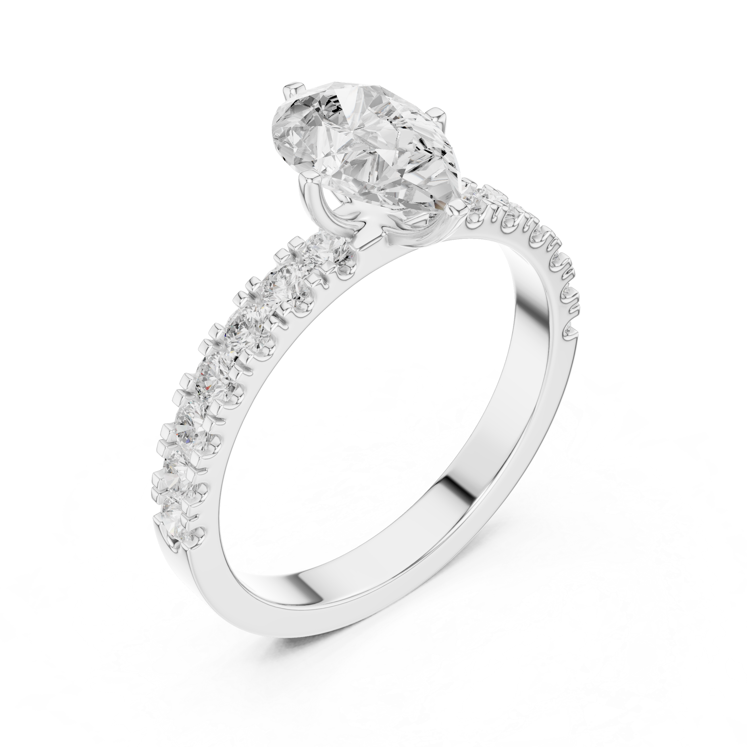 Elegant 1 ct Pear Cut Diamond Lab Grown Diamond Ring