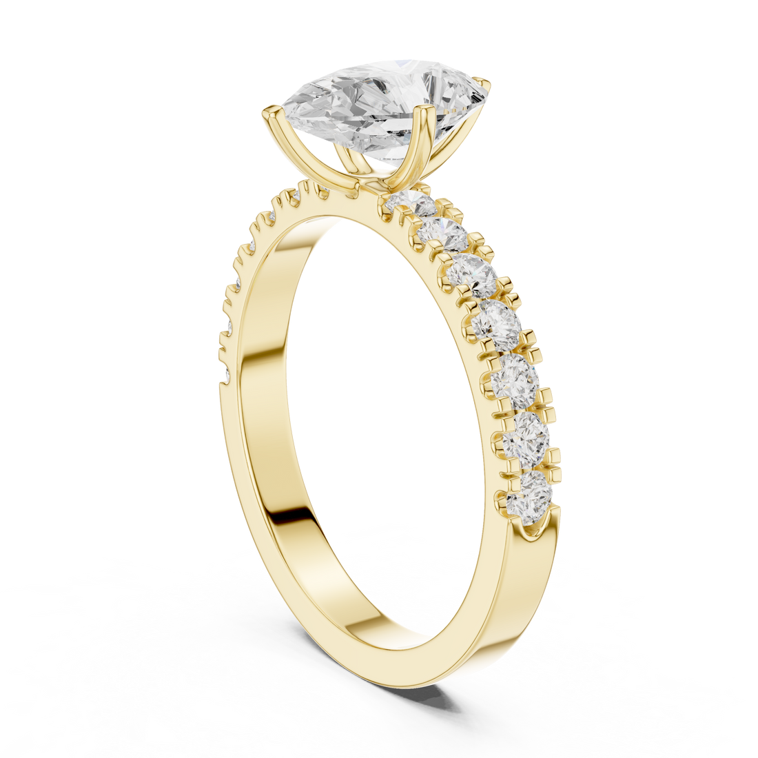 Elegant 1 ct Pear Cut Diamond Lab Grown Diamond Ring