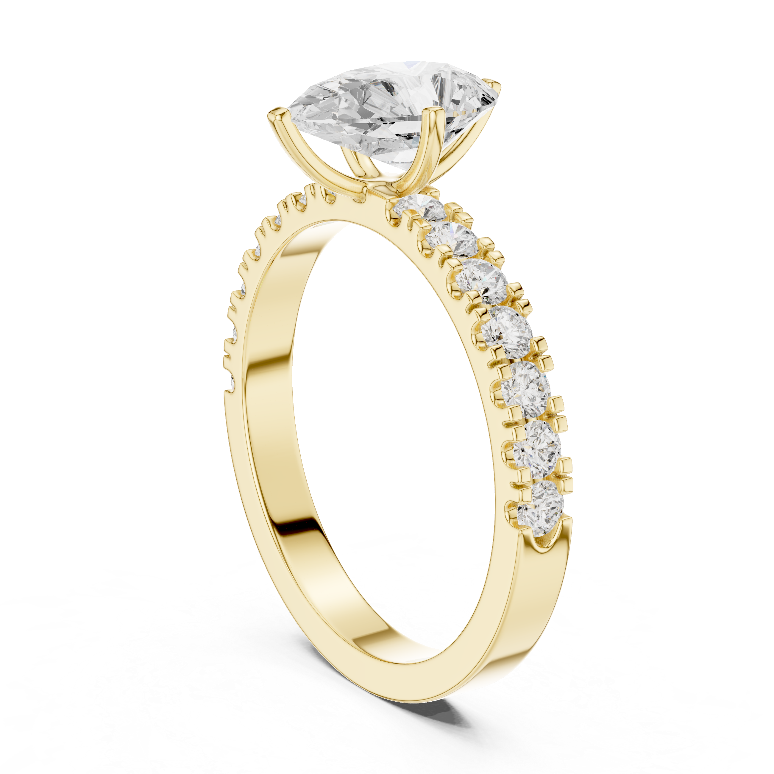 Elegant 1 ct Pear Cut Diamond Lab Grown Diamond Ring