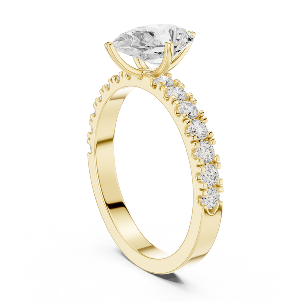 Elegant 1 ct Pear Cut Diamond Lab Grown Diamond Ring