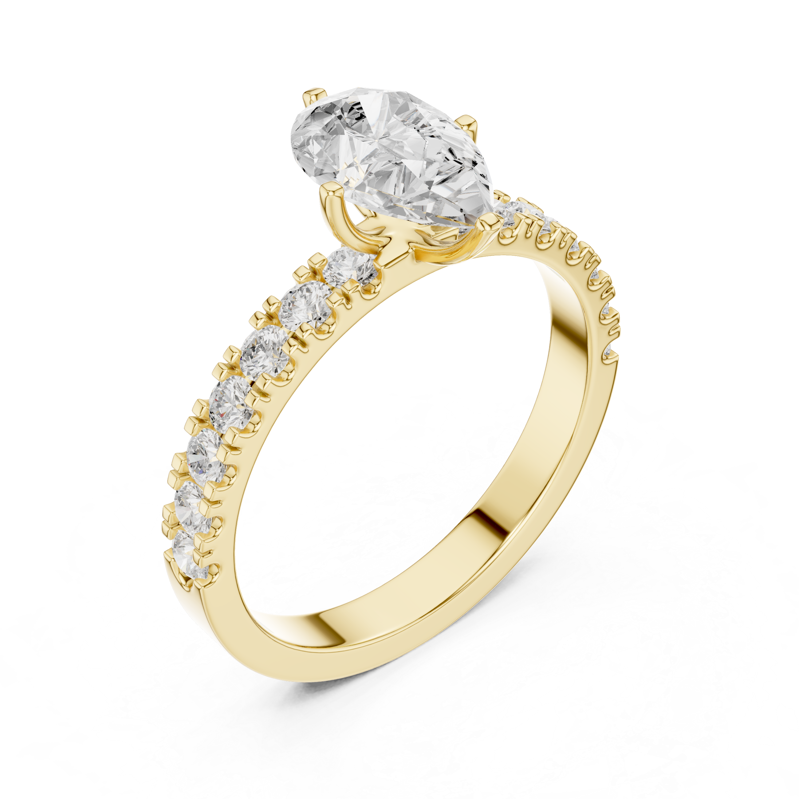 Elegant 1 ct Pear Cut Diamond Lab Grown Diamond Ring