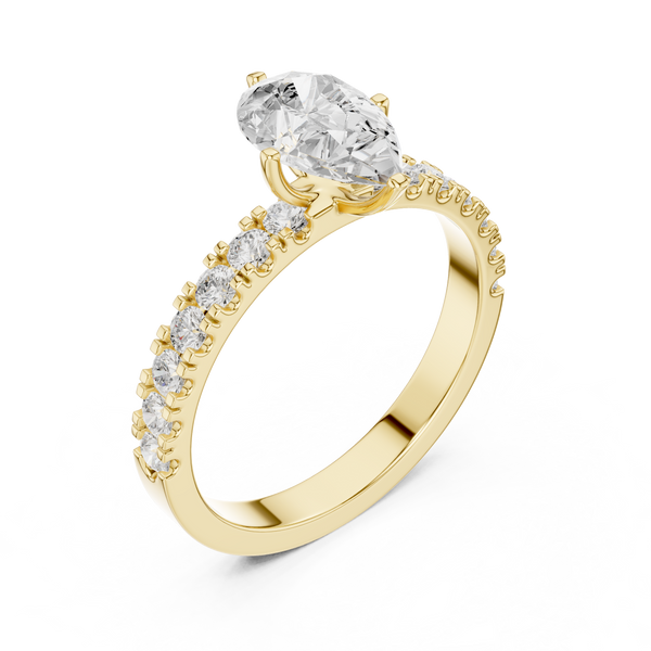 Elegant 1 ct Pear Cut Diamond Lab Grown Diamond Ring