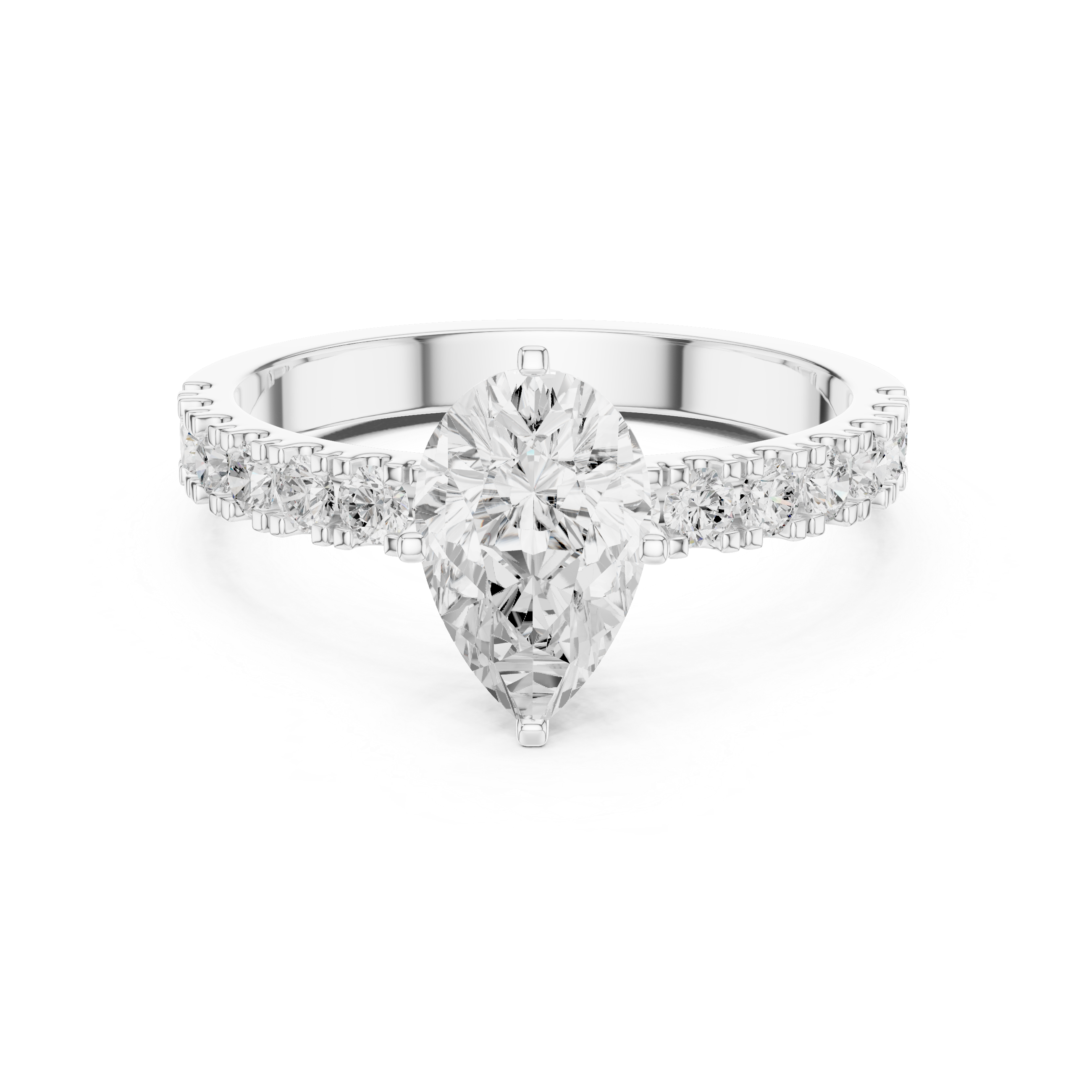Elegant 1 ct Pear Cut Diamond Lab Grown Diamond Ring