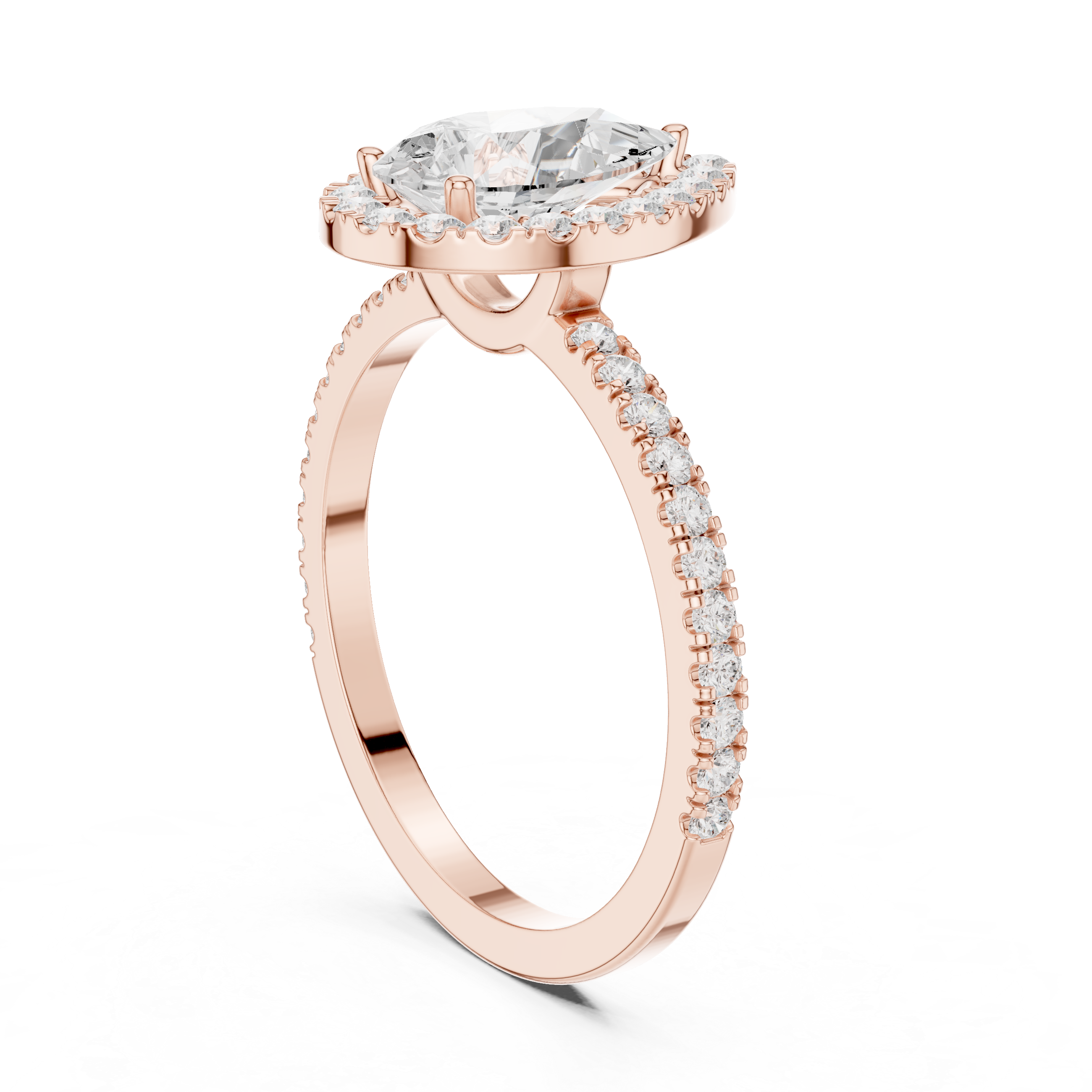 Brilliant 1 ct Pear Solitaire Lab Grown Diamond Ring