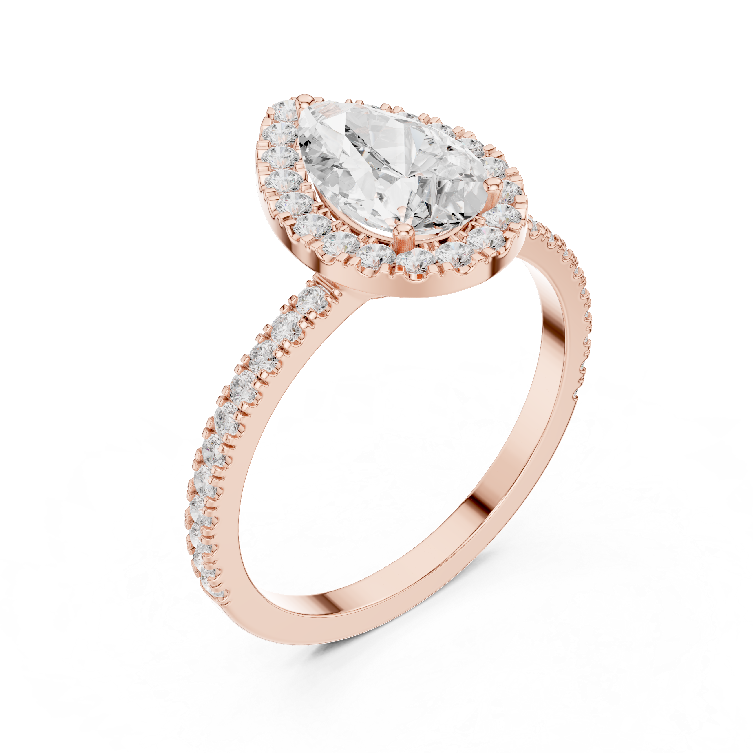 Brilliant 1 ct Pear Solitaire Lab Grown Diamond Ring
