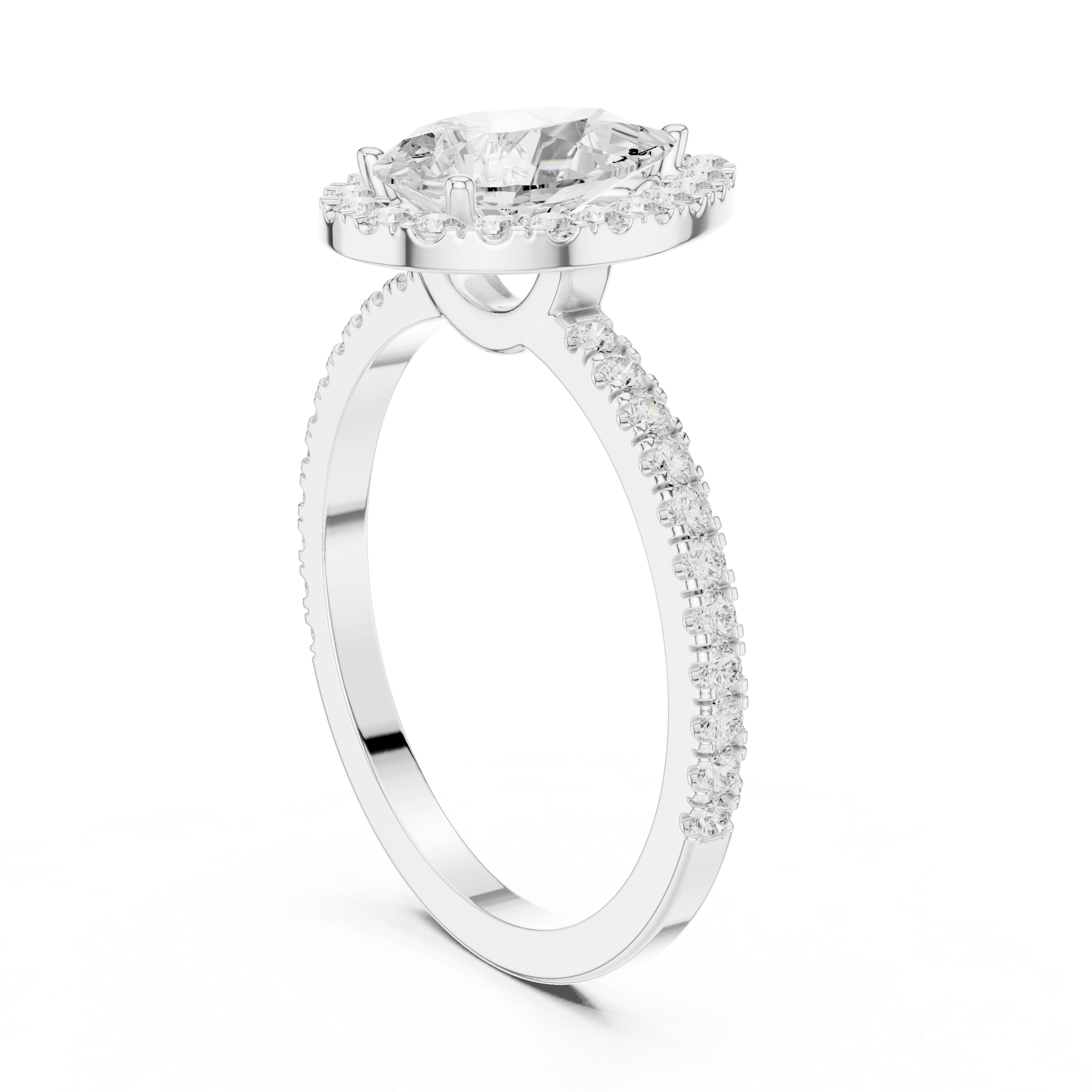 Brilliant 1 ct Pear Solitaire Lab Grown Diamond Ring