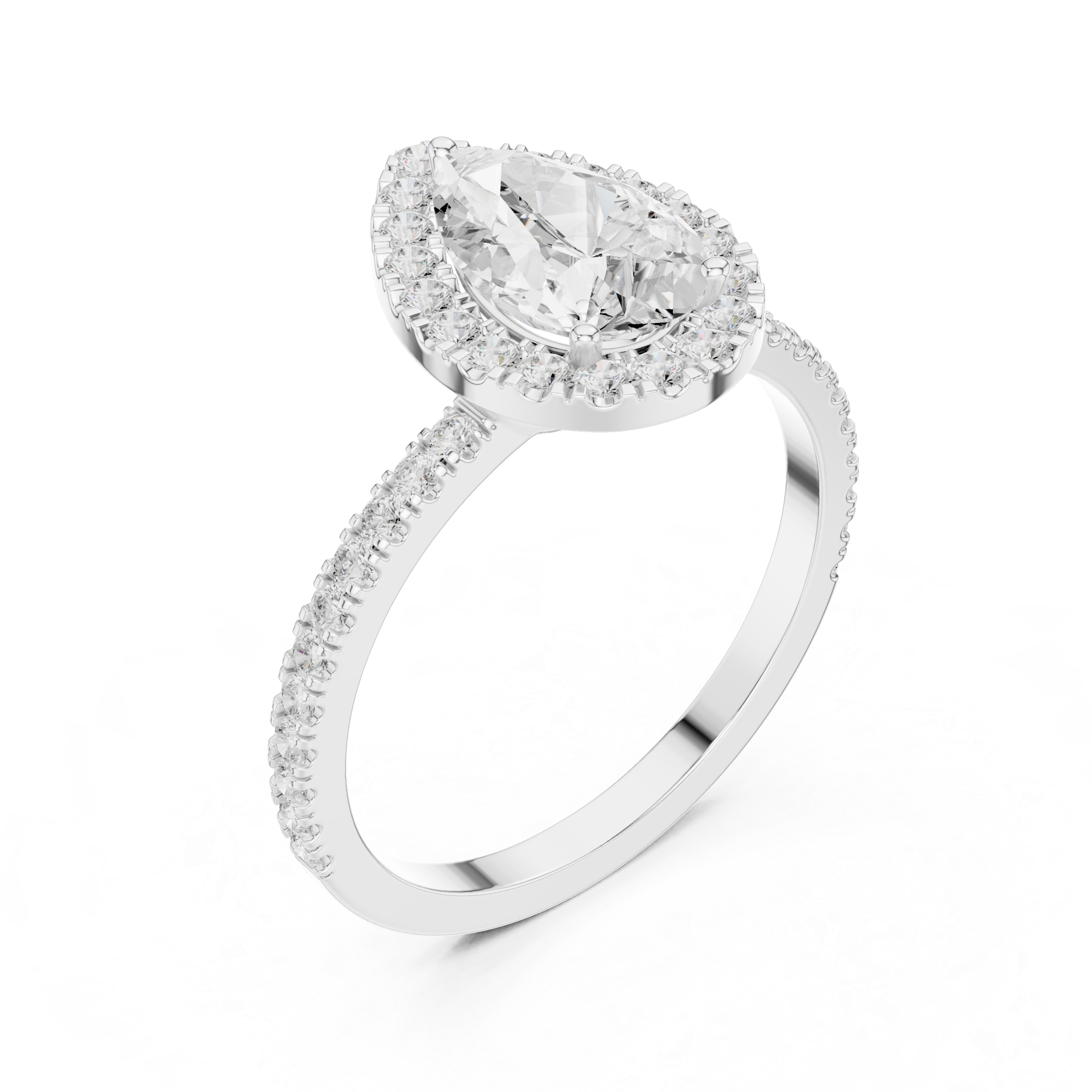 Brilliant 1 ct Pear Solitaire Lab Grown Diamond Ring