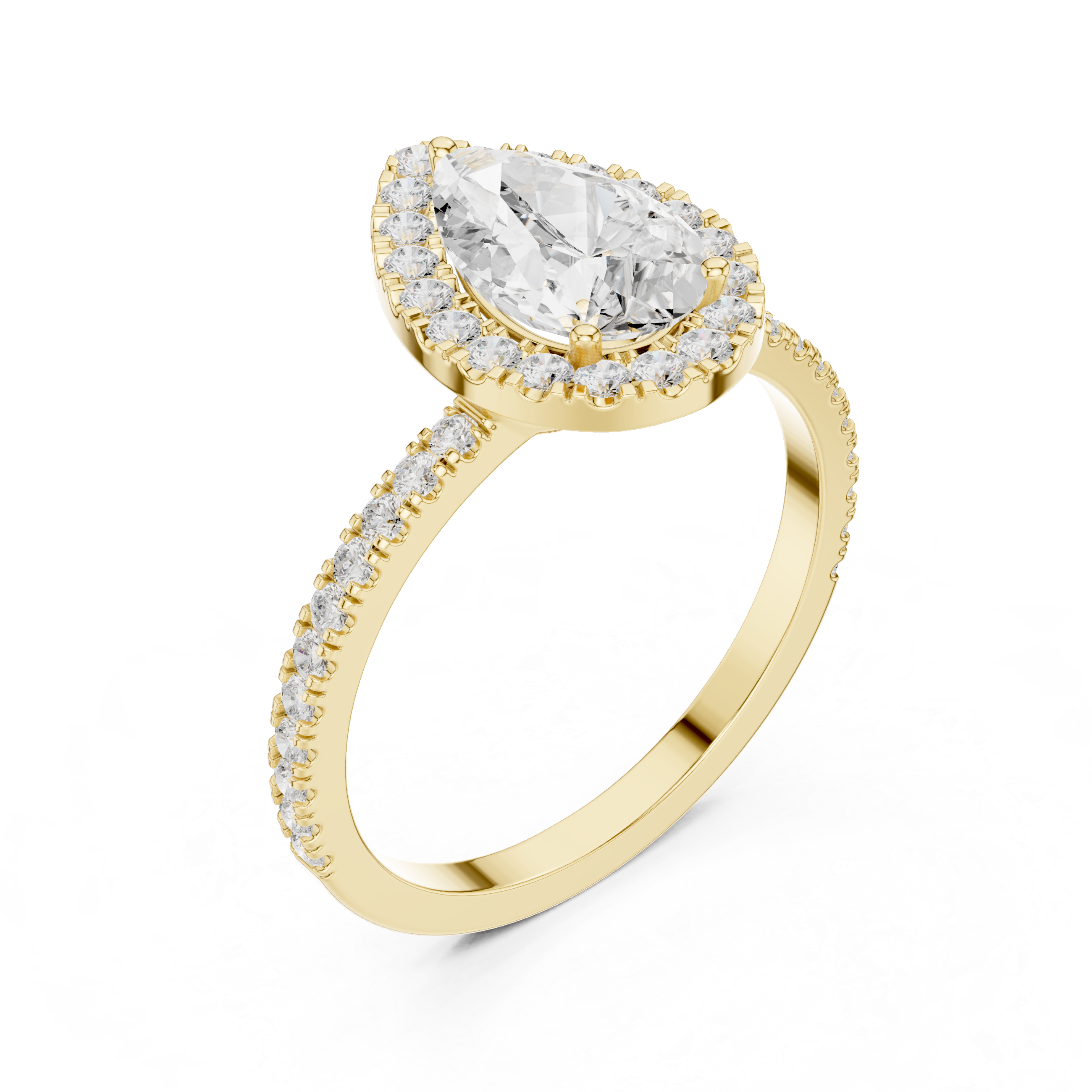 Brilliant 1 ct Pear Solitaire Lab Grown Diamond Ring