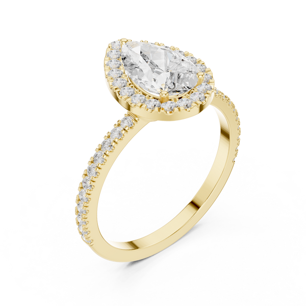 Brilliant 1 ct Pear Solitaire Lab Grown Diamond Ring