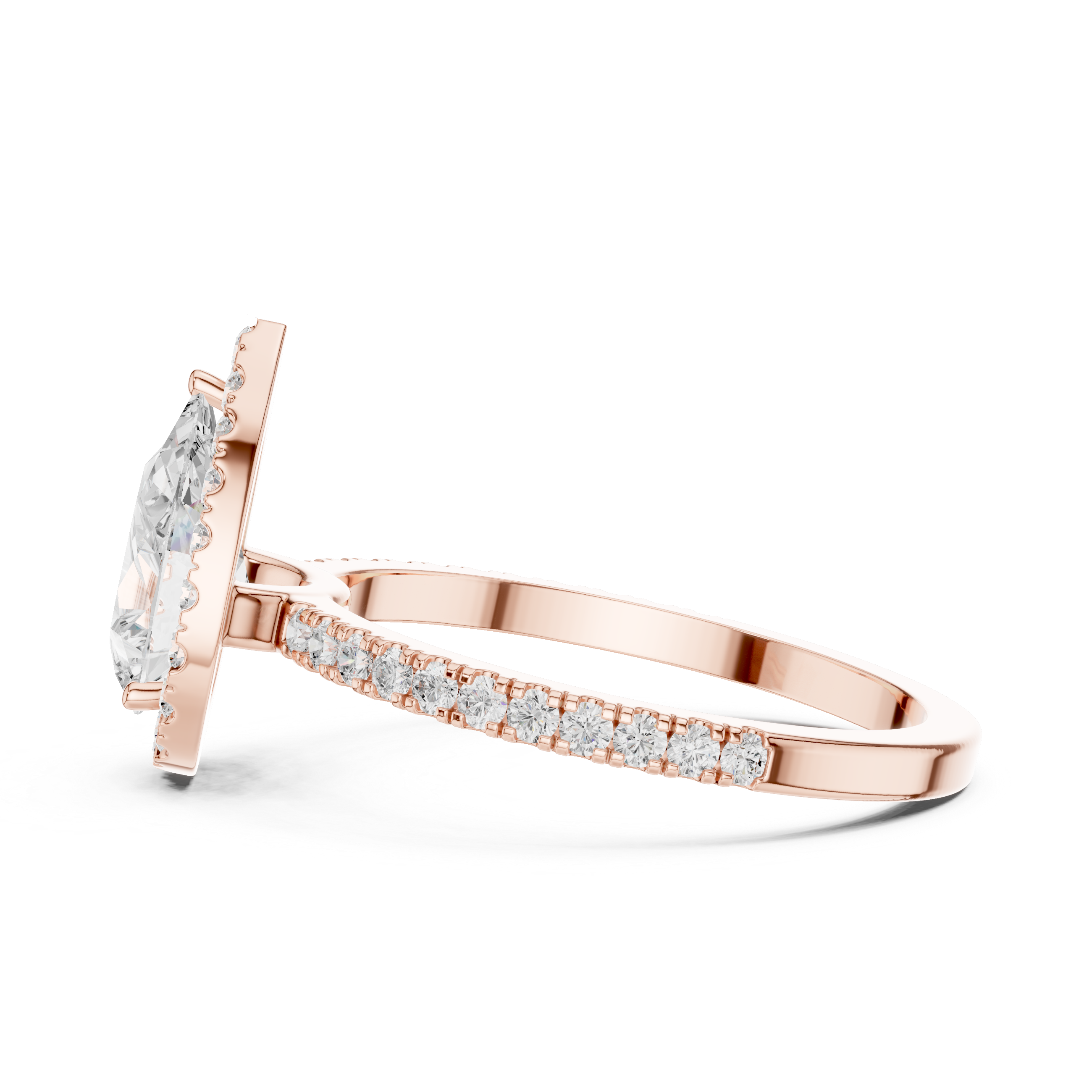Brilliant 1 ct Pear Solitaire Lab Grown Diamond Ring
