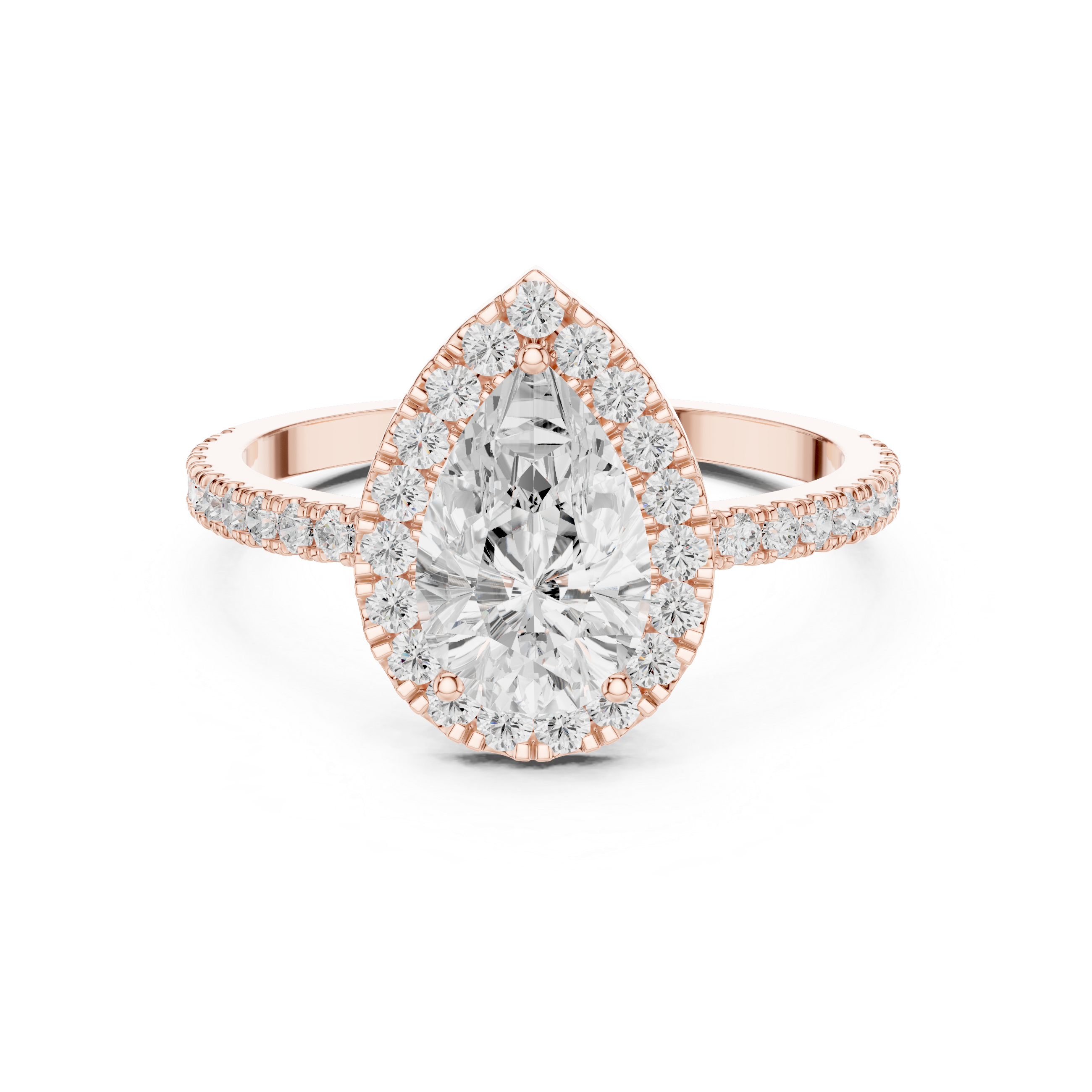 Brilliant 1 ct Pear Solitaire Lab Grown Diamond Ring