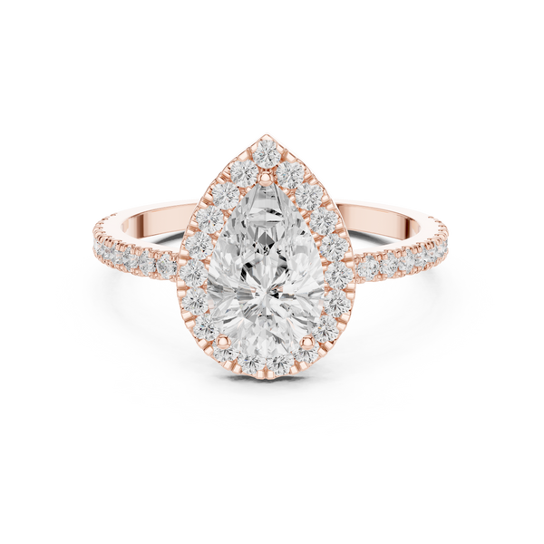 Brilliant 1 ct Pear Solitaire Lab Grown Diamond Ring