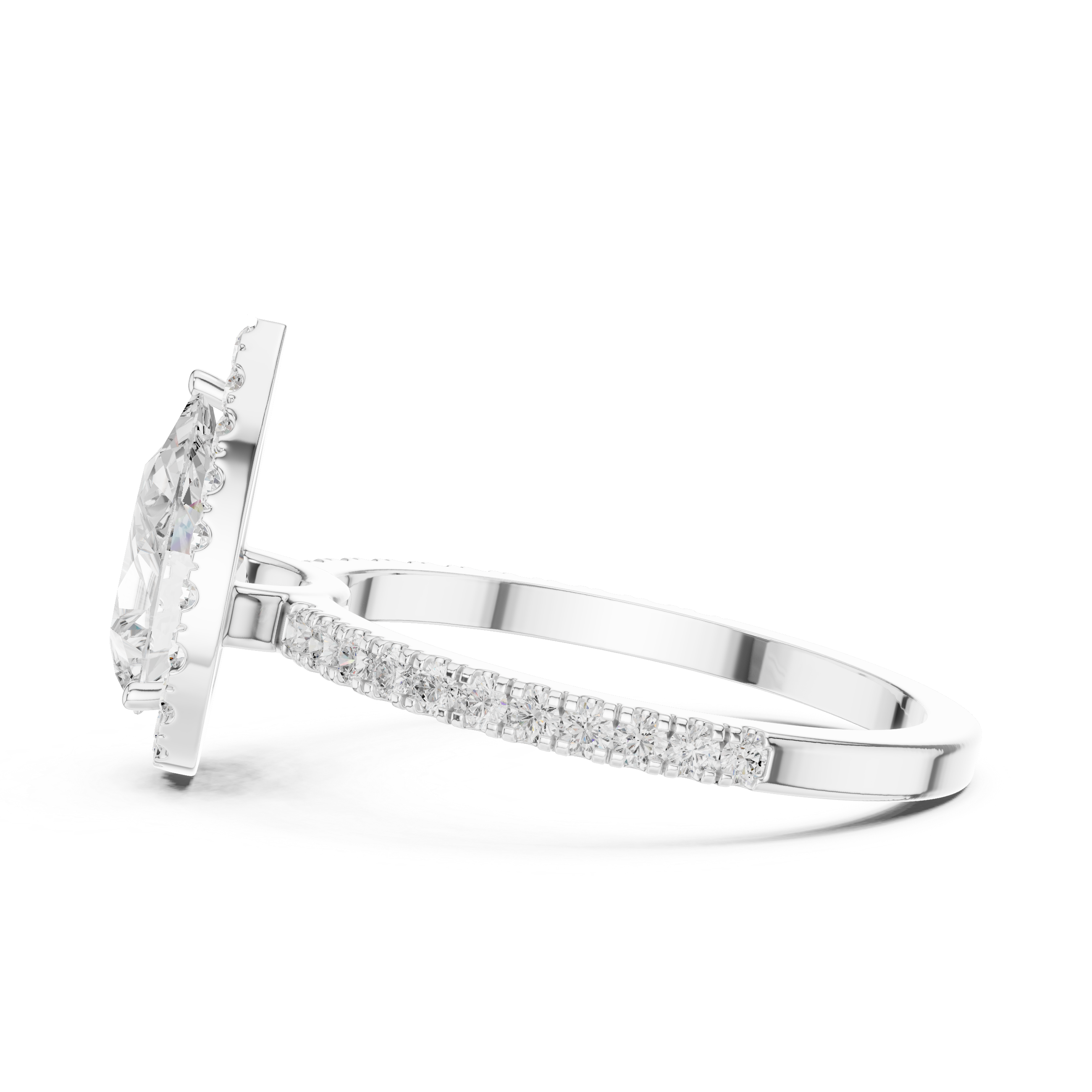 Brilliant 1 ct Pear Solitaire Lab Grown Diamond Ring