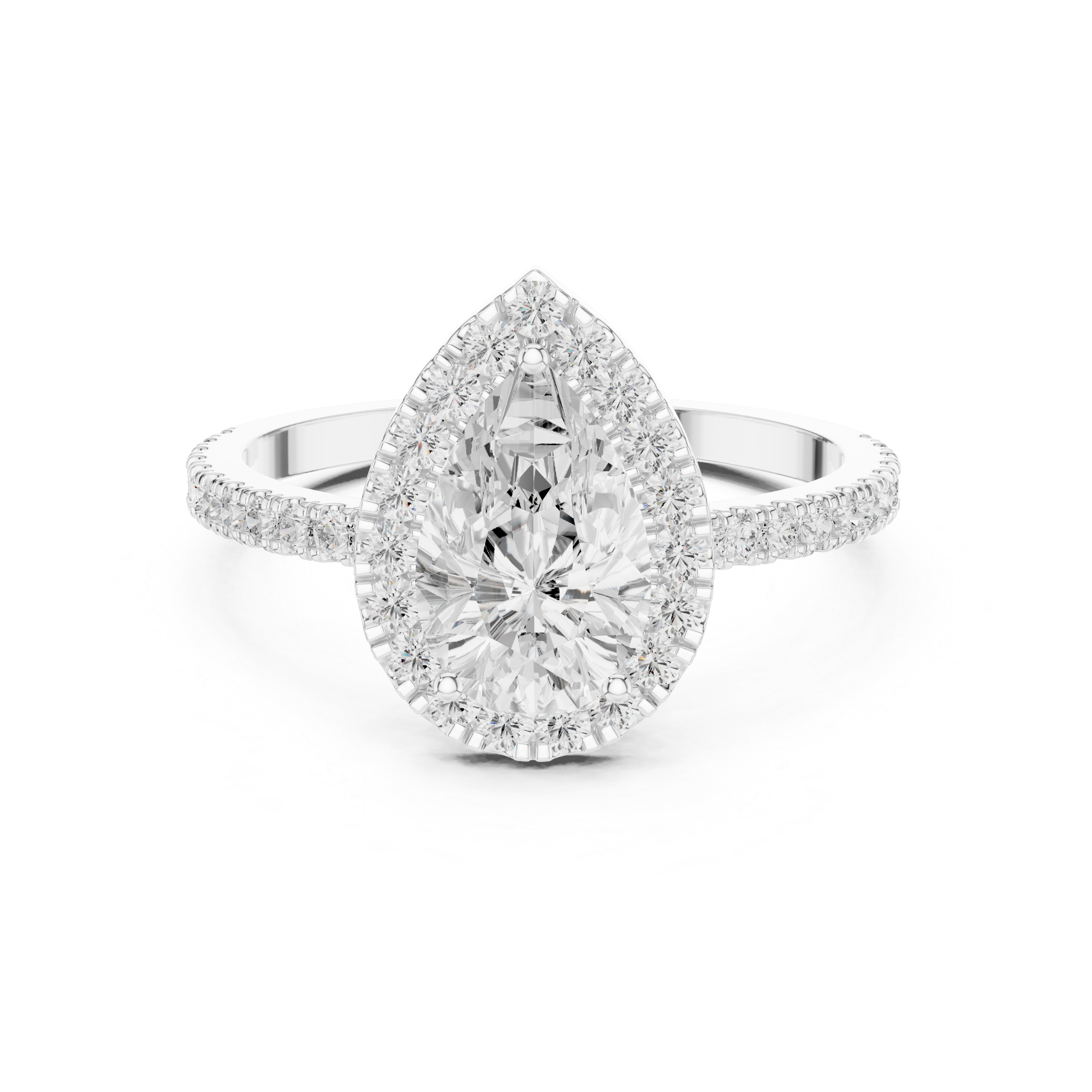 Brilliant 1 ct Pear Solitaire Lab Grown Diamond Ring