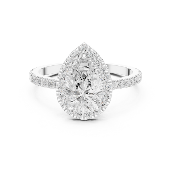 Brilliant 1 ct Pear Solitaire Lab Grown Diamond Ring