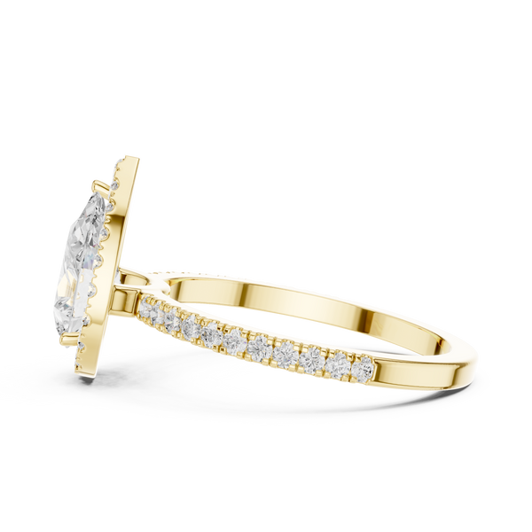 Brilliant 1 ct Pear Solitaire Lab Grown Diamond Ring