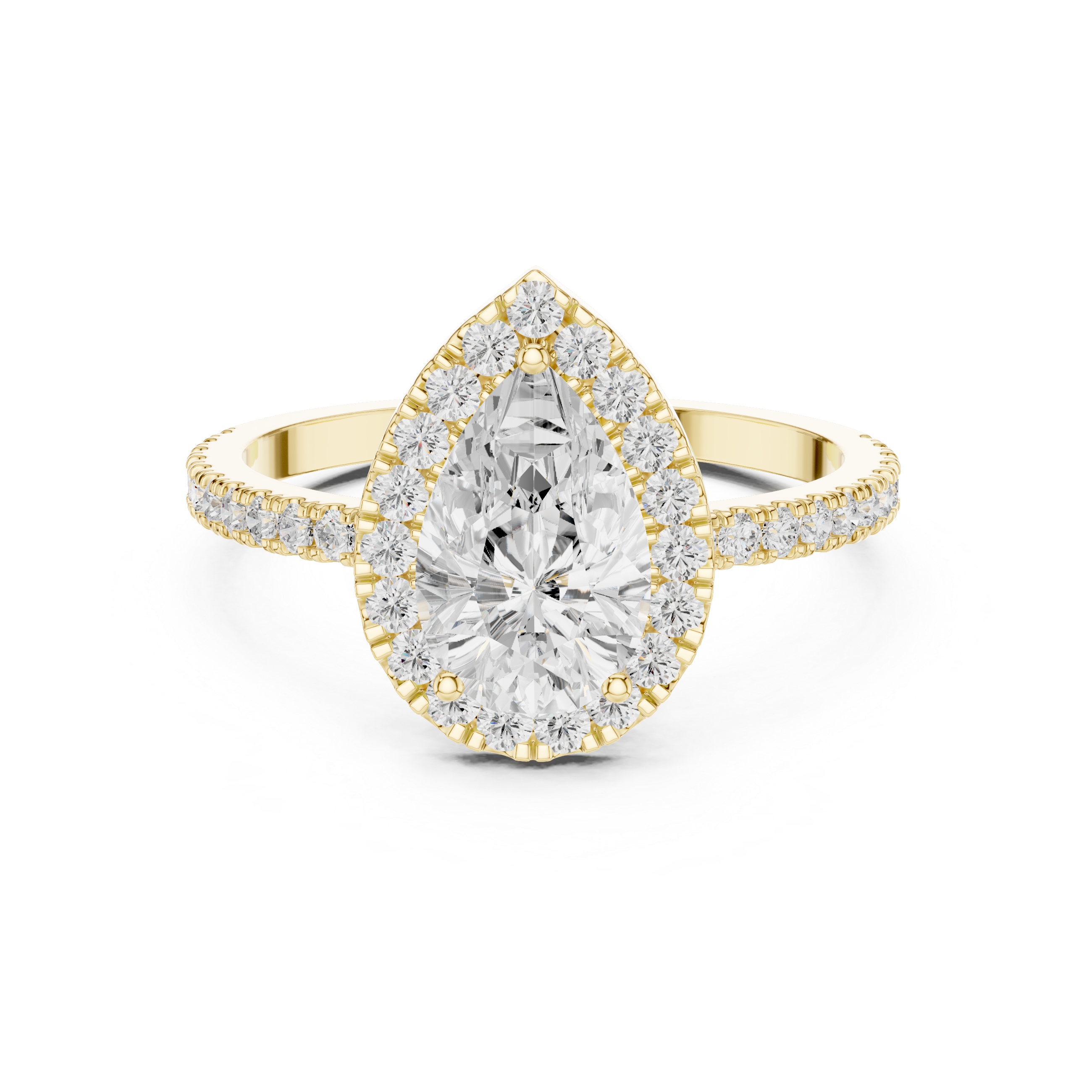 Brilliant 1 ct Pear Solitaire Lab Grown Diamond Ring
