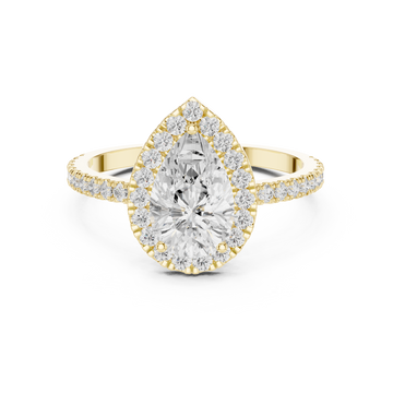 Brilliant 1 ct Pear Solitaire Lab Grown Diamond Ring