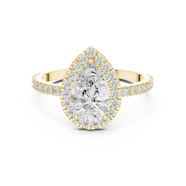 Brilliant 1 ct Pear Solitaire Lab Grown Diamond Ring
