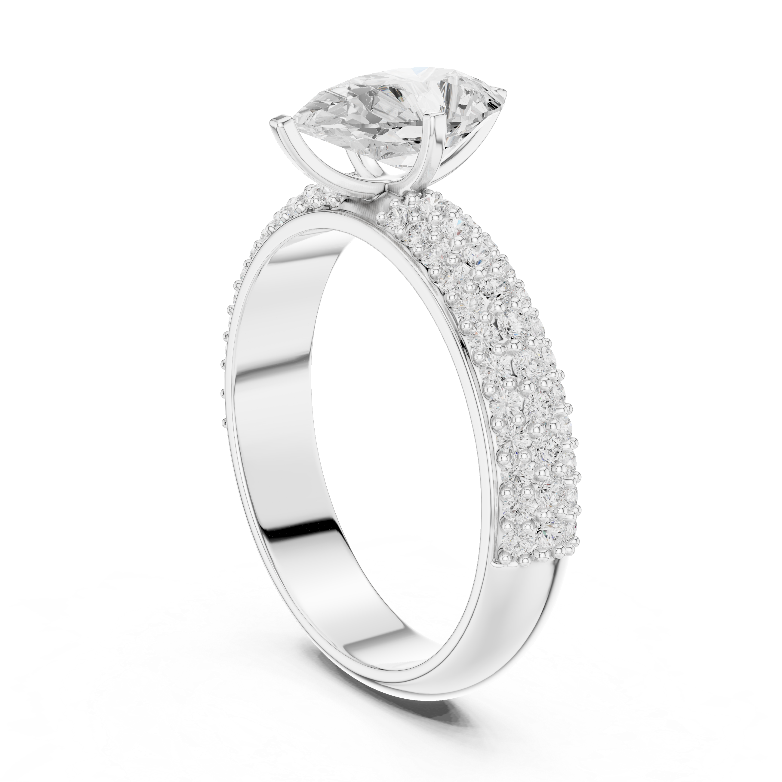 Captivating 1 ct Pear Diamond Lab Grown Diamond Ring