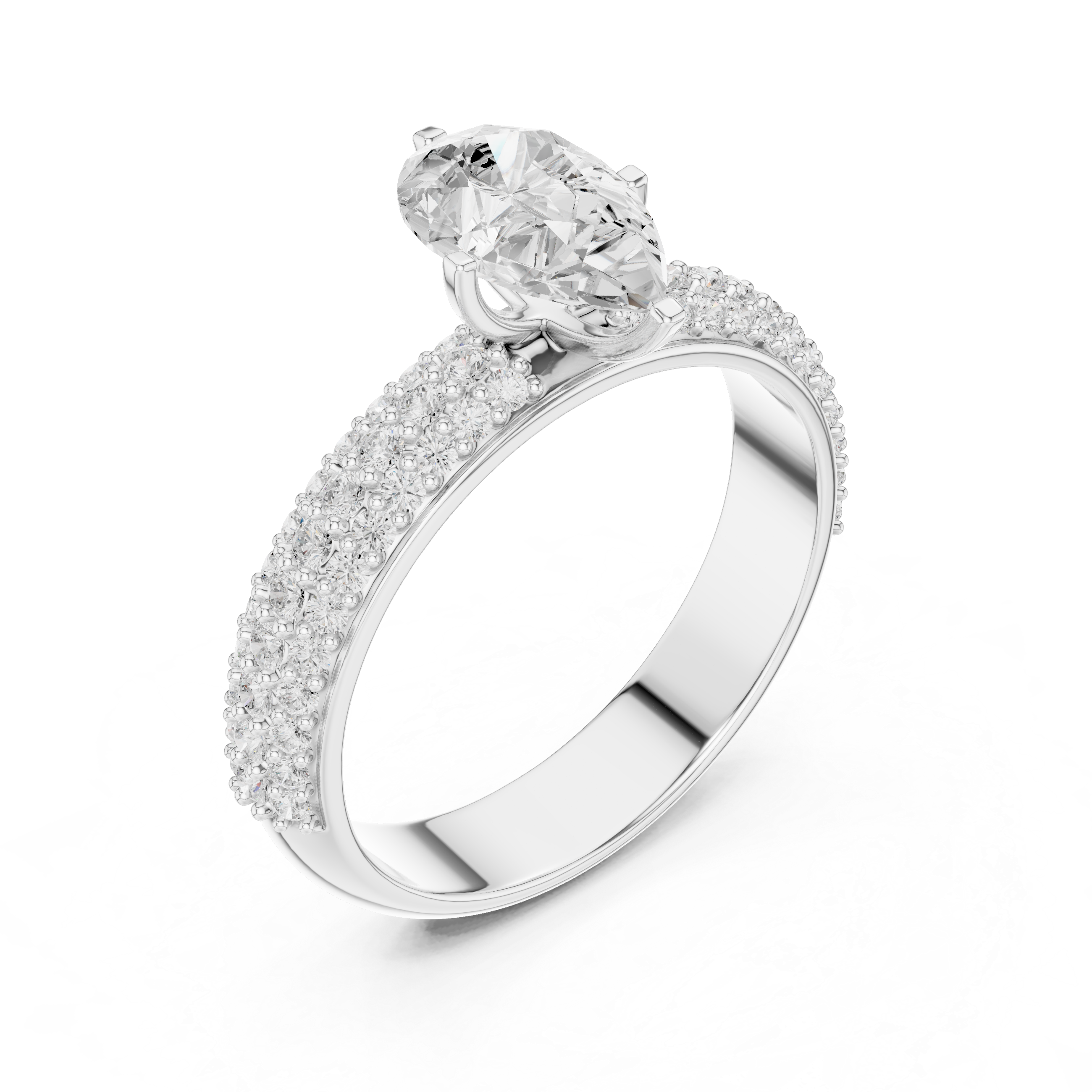 Captivating 1 ct Pear Diamond Lab Grown Diamond Ring