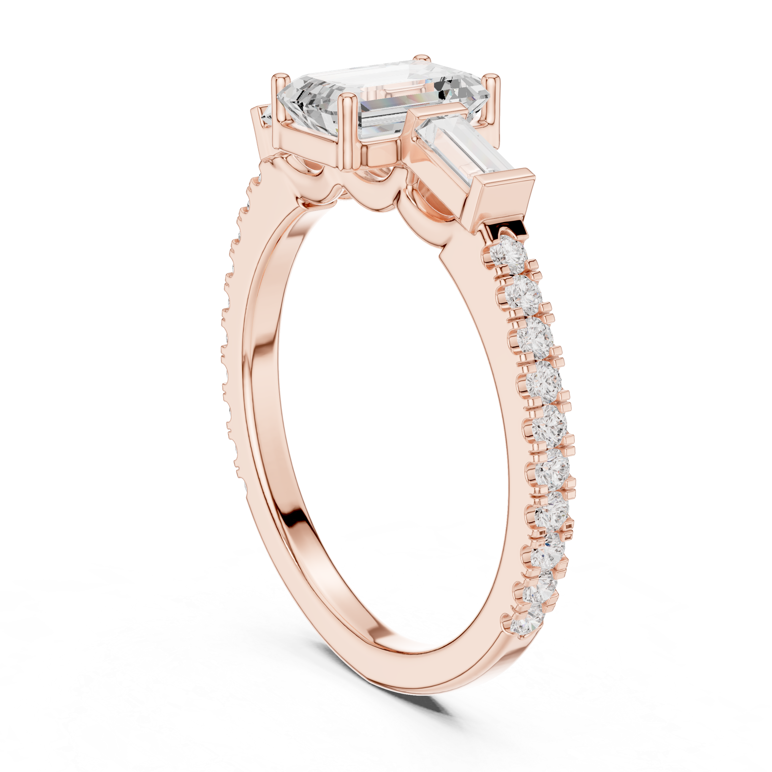1 ct Emerald Cut Solitaire Lab Grown Diamond Ring