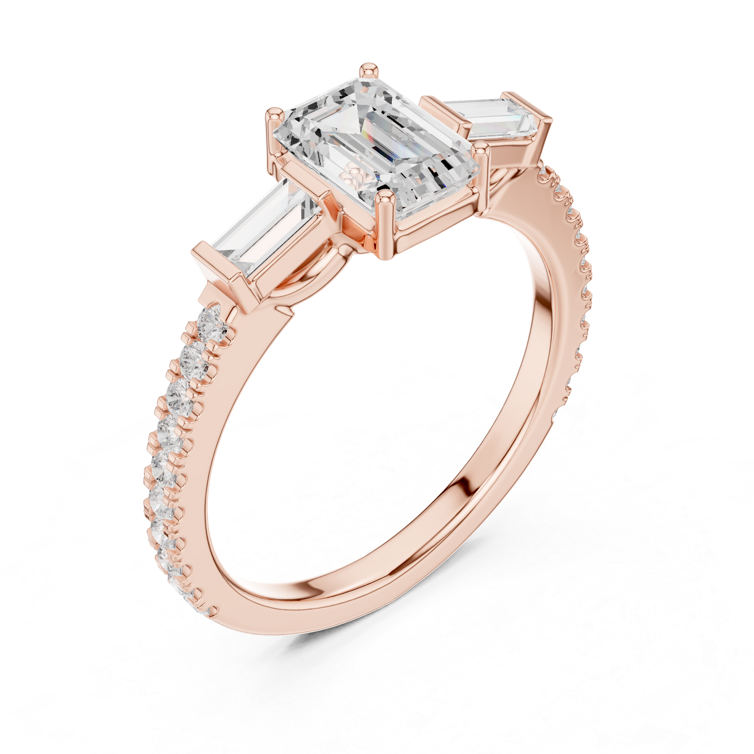 1 ct Emerald Cut Solitaire Lab Grown Diamond Ring
