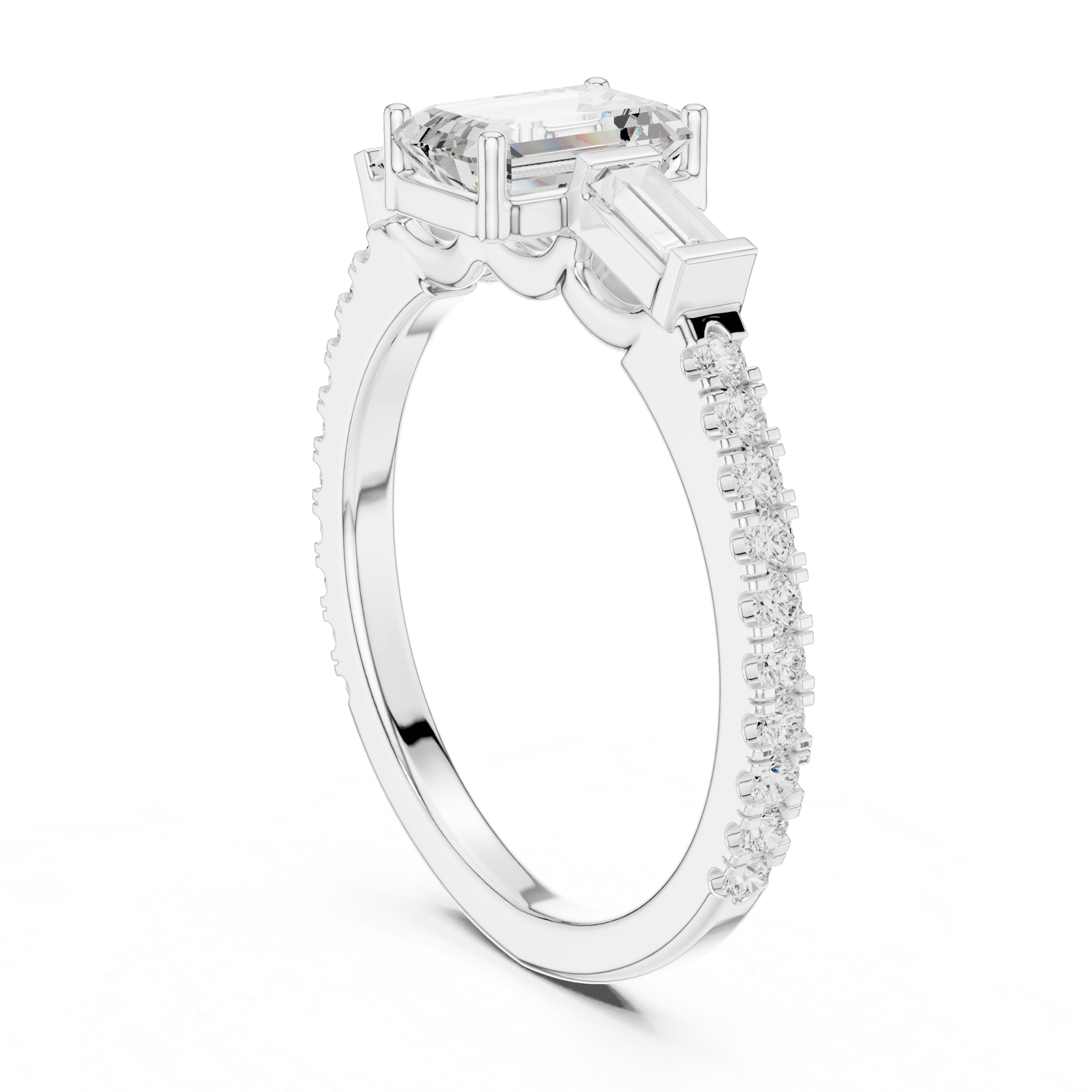 1 ct Emerald Cut Solitaire Lab Grown Diamond Ring