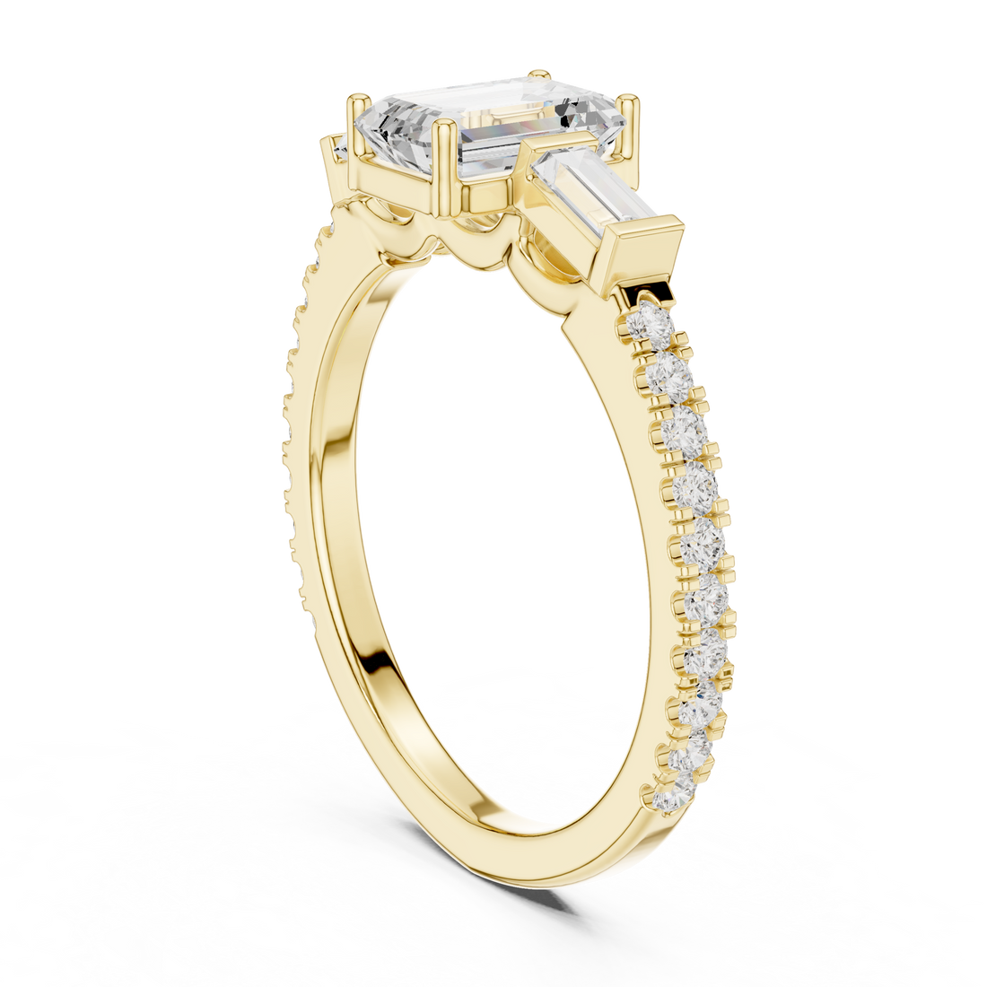 1 ct Emerald Cut Solitaire Lab Grown Diamond Ring
